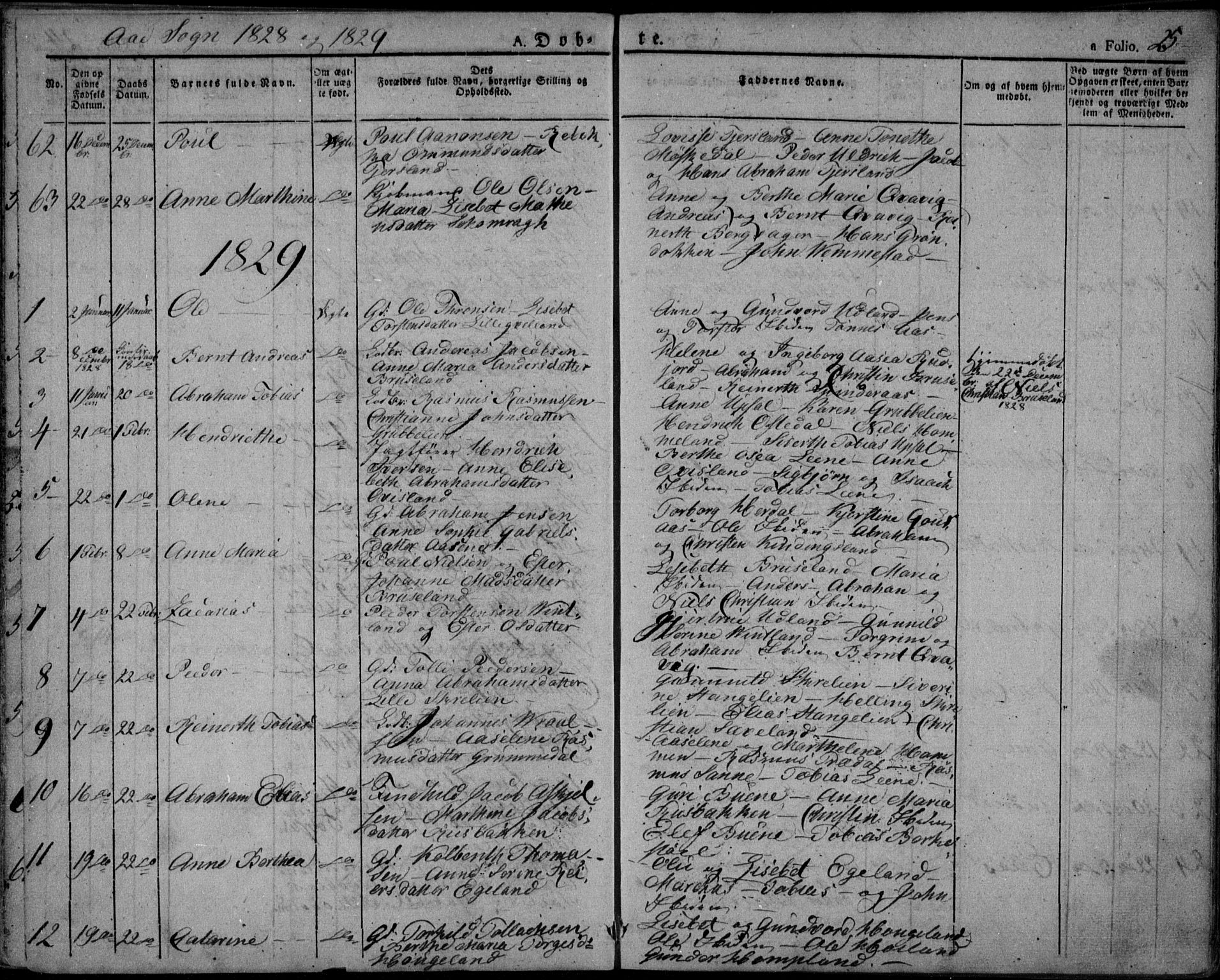 Lyngdal sokneprestkontor, AV/SAK-1111-0029/F/Fa/Fac/L0007: Parish register (official) no. A 7, 1825-1838, p. 25