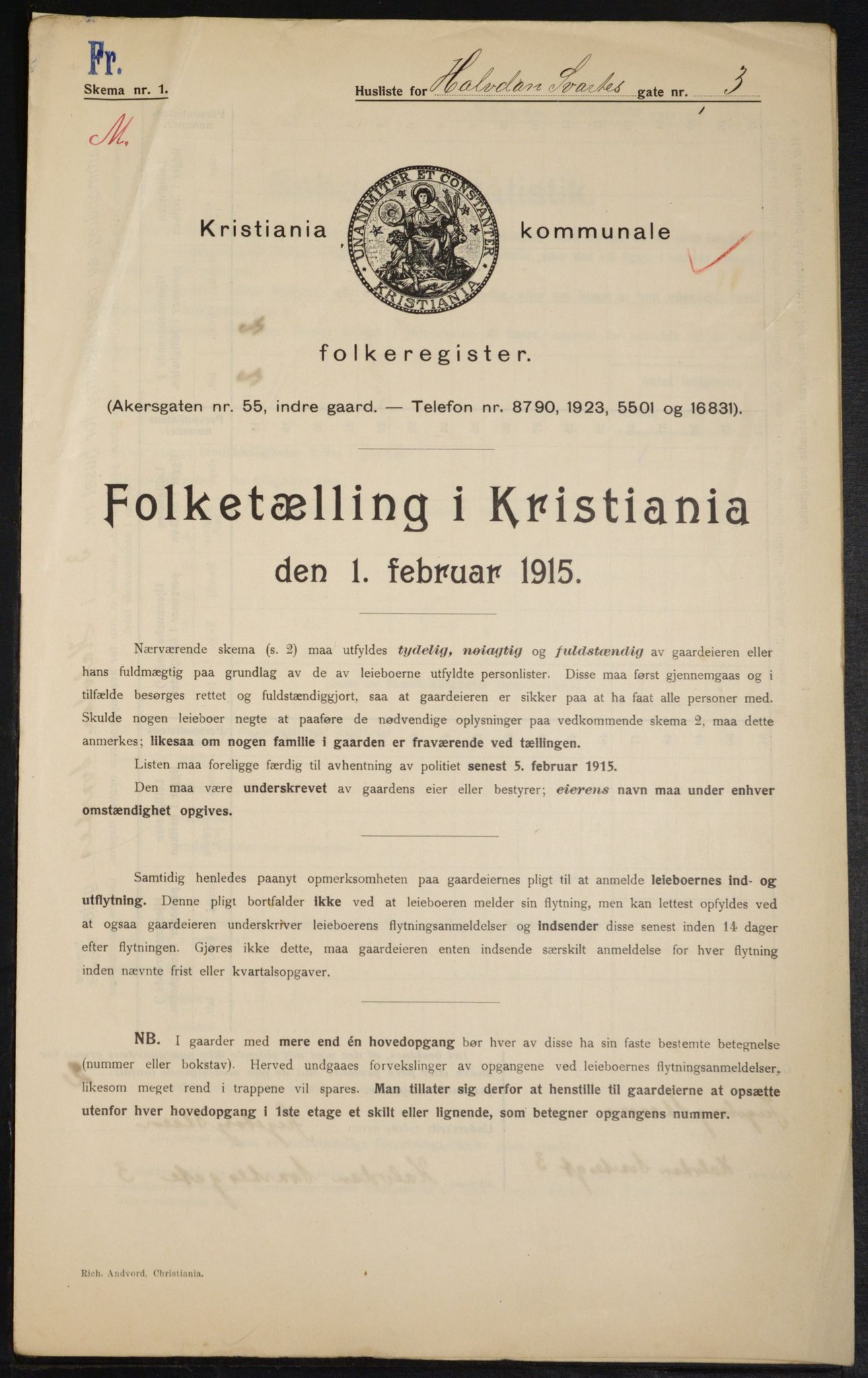 OBA, Municipal Census 1915 for Kristiania, 1915, p. 33739