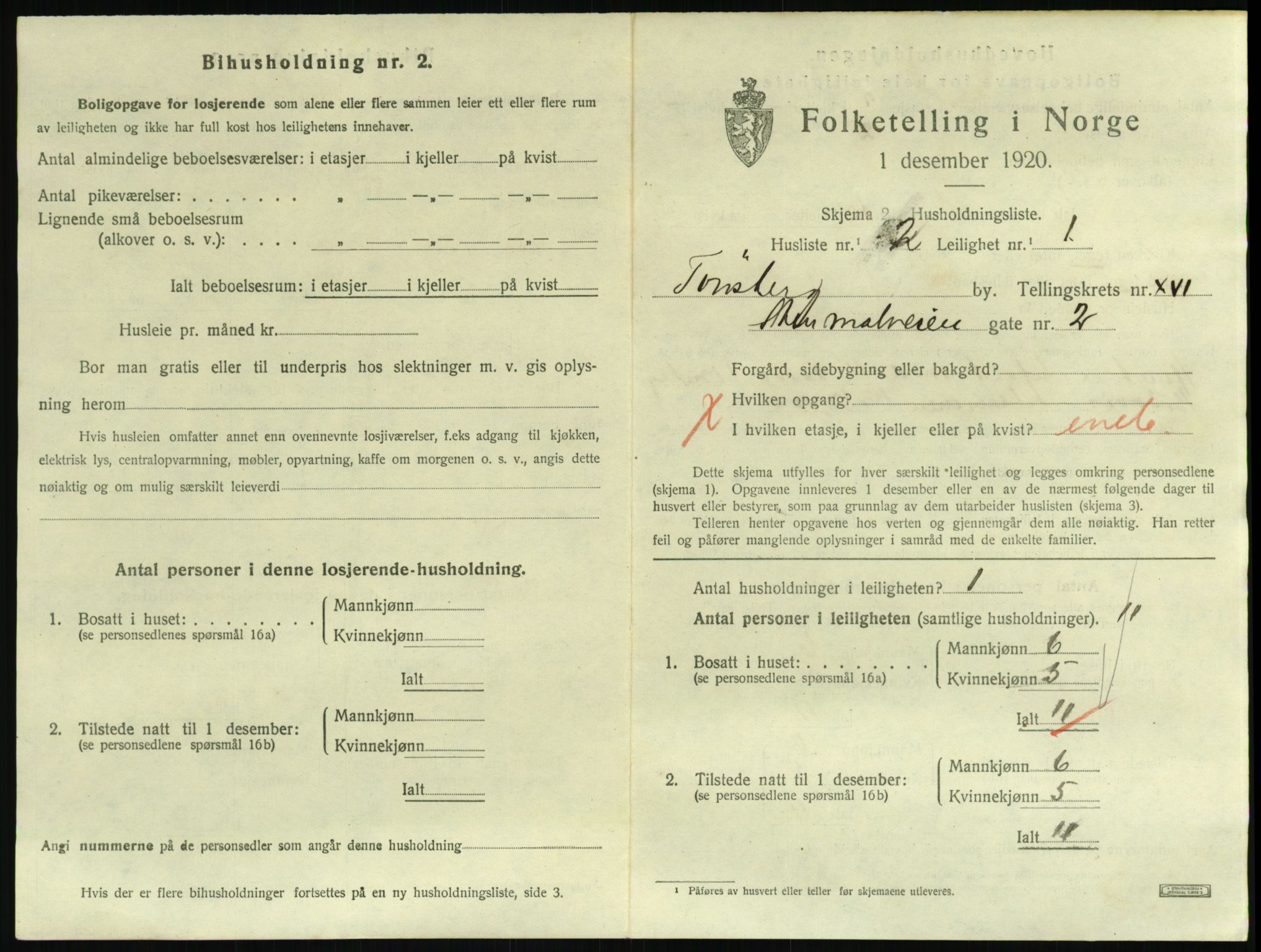 SAKO, 1920 census for Tønsberg, 1920, p. 6303