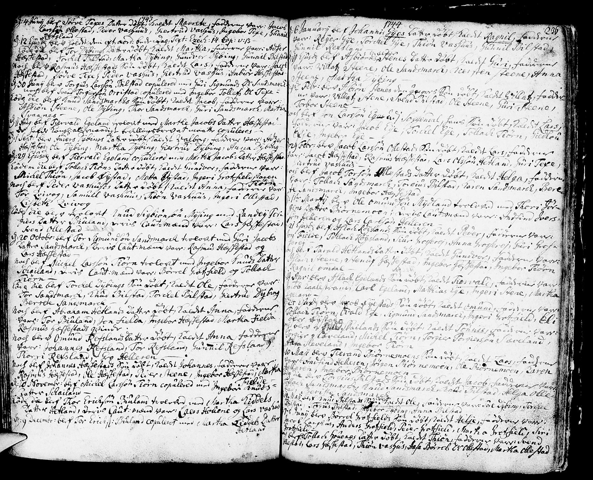 Helleland sokneprestkontor, SAST/A-101810: Parish register (official) no. A 1 /3, 1713-1761, p. 236