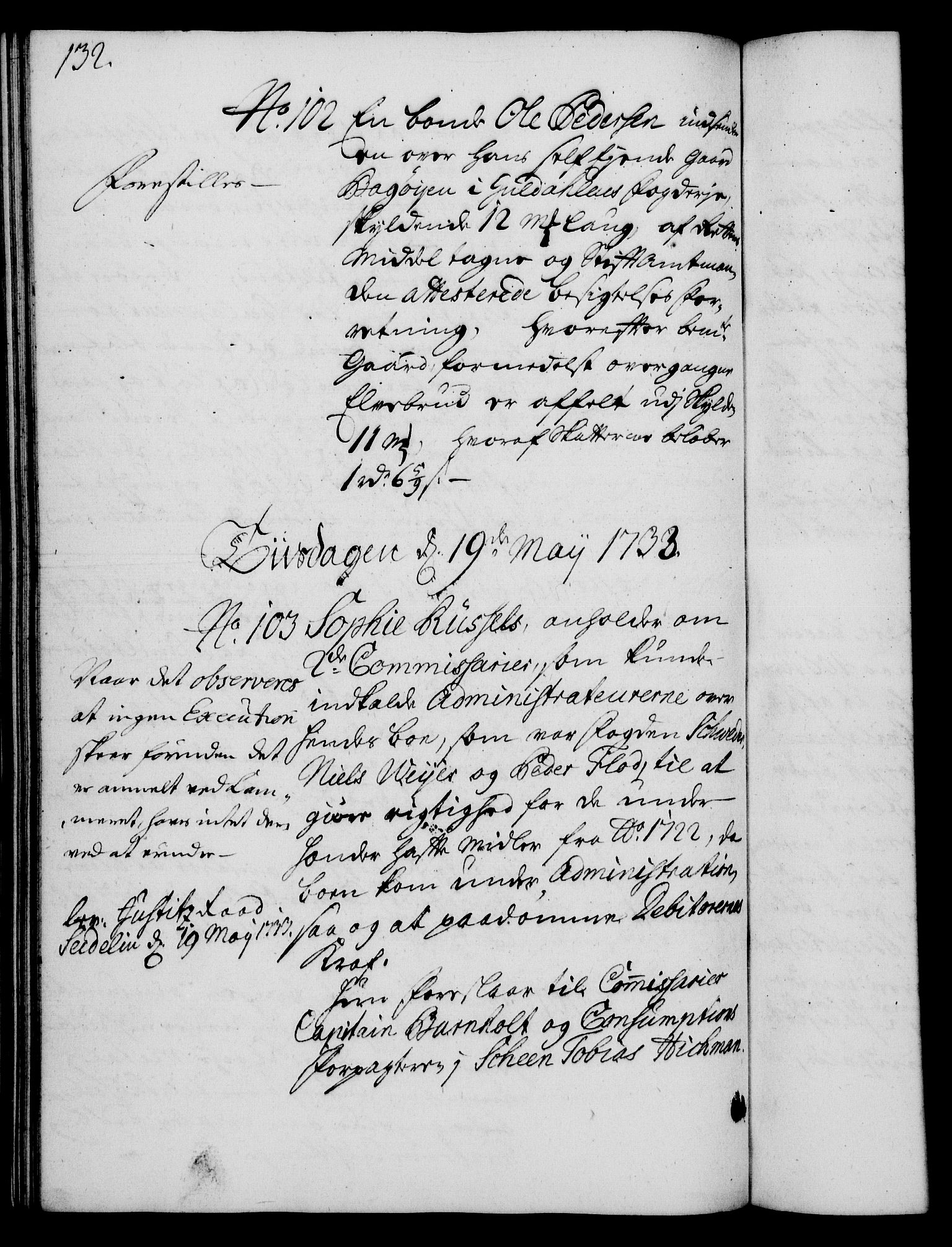 Rentekammeret, Kammerkanselliet, RA/EA-3111/G/Gh/Gha/L0015: Norsk ekstraktmemorialprotokoll (merket RK 53.60), 1733, p. 132