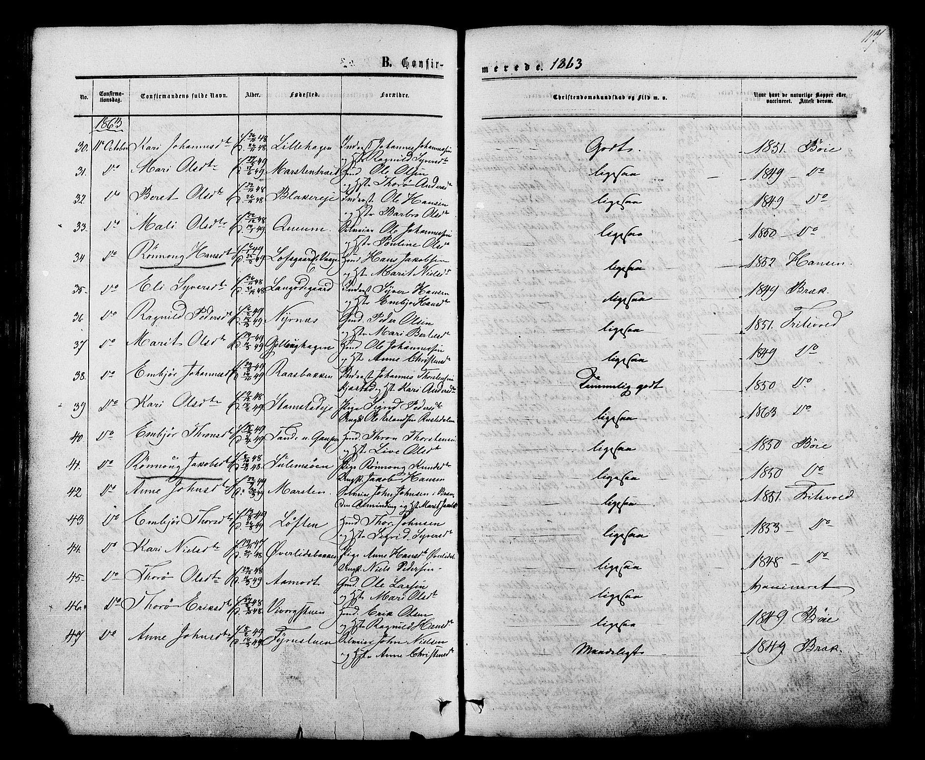 Lom prestekontor, SAH/PREST-070/K/L0007: Parish register (official) no. 7, 1863-1884, p. 117