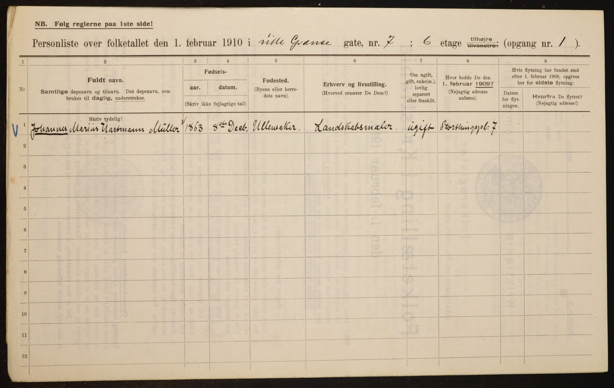 OBA, Municipal Census 1910 for Kristiania, 1910, p. 55594