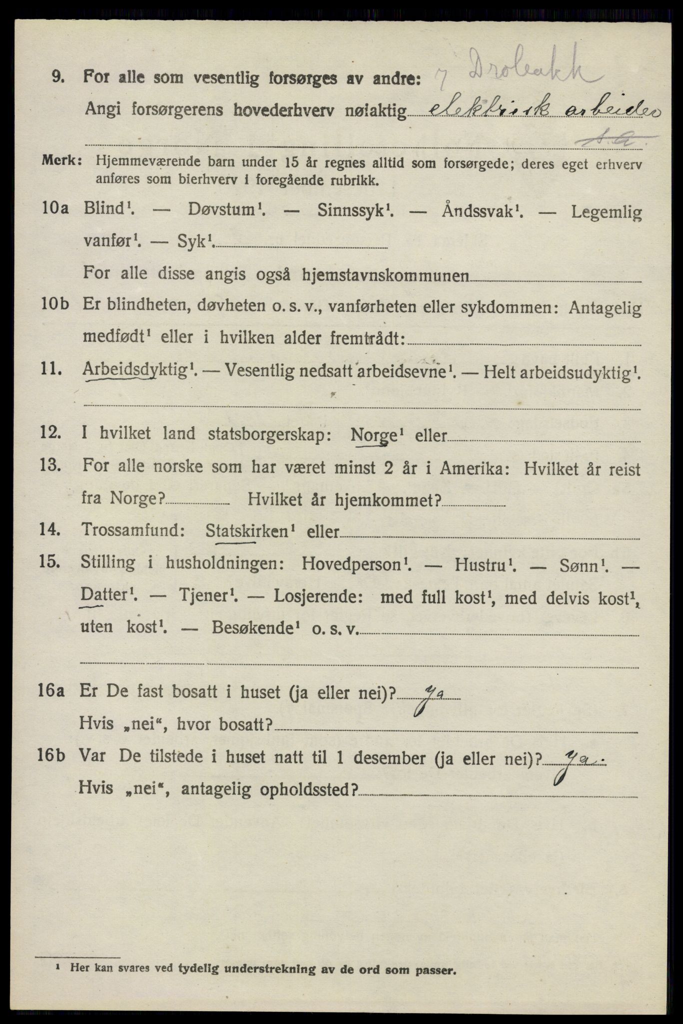 SAO, 1920 census for Frogn, 1920, p. 2854