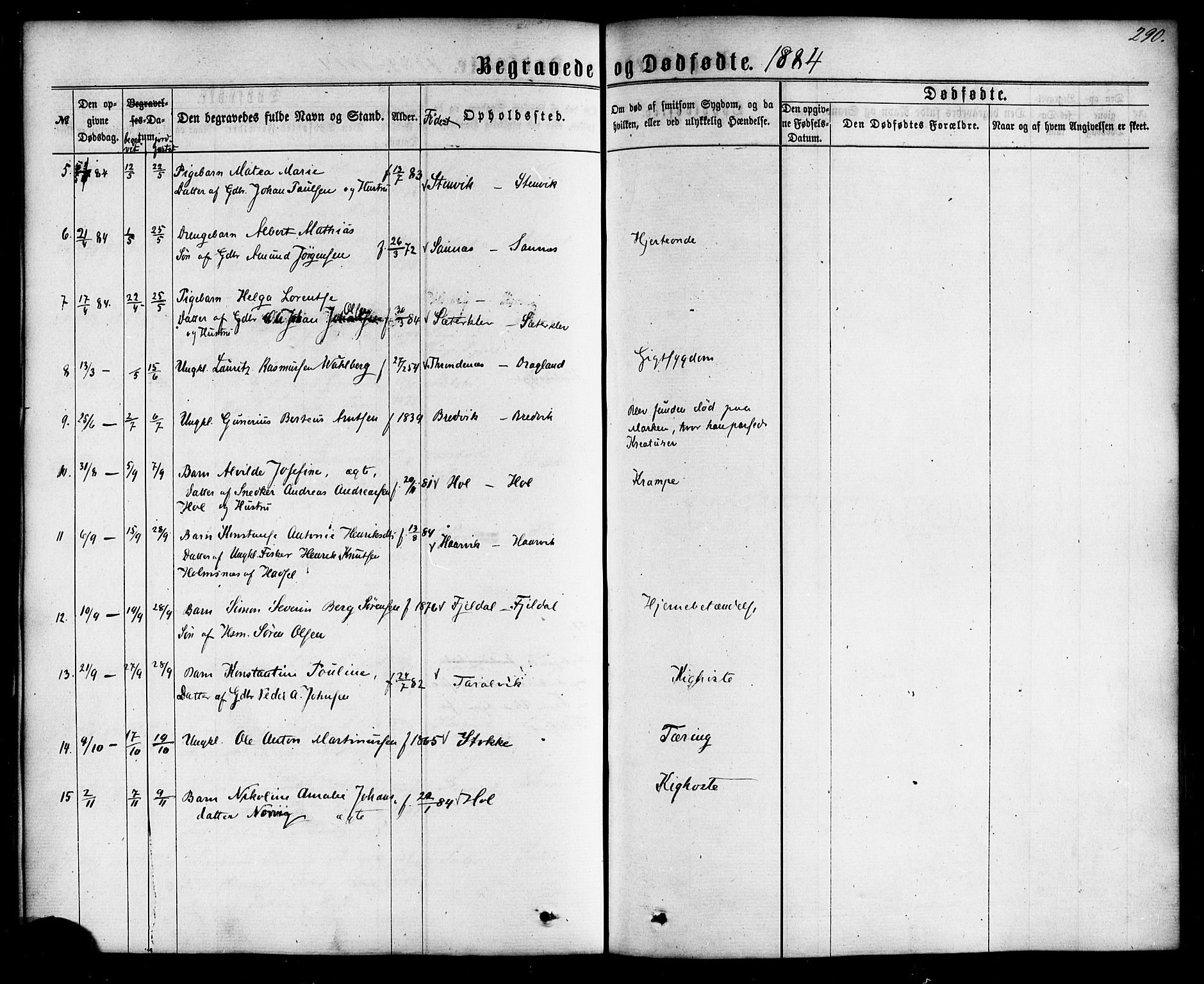 Ministerialprotokoller, klokkerbøker og fødselsregistre - Nordland, AV/SAT-A-1459/865/L0923: Parish register (official) no. 865A01, 1864-1884, p. 290