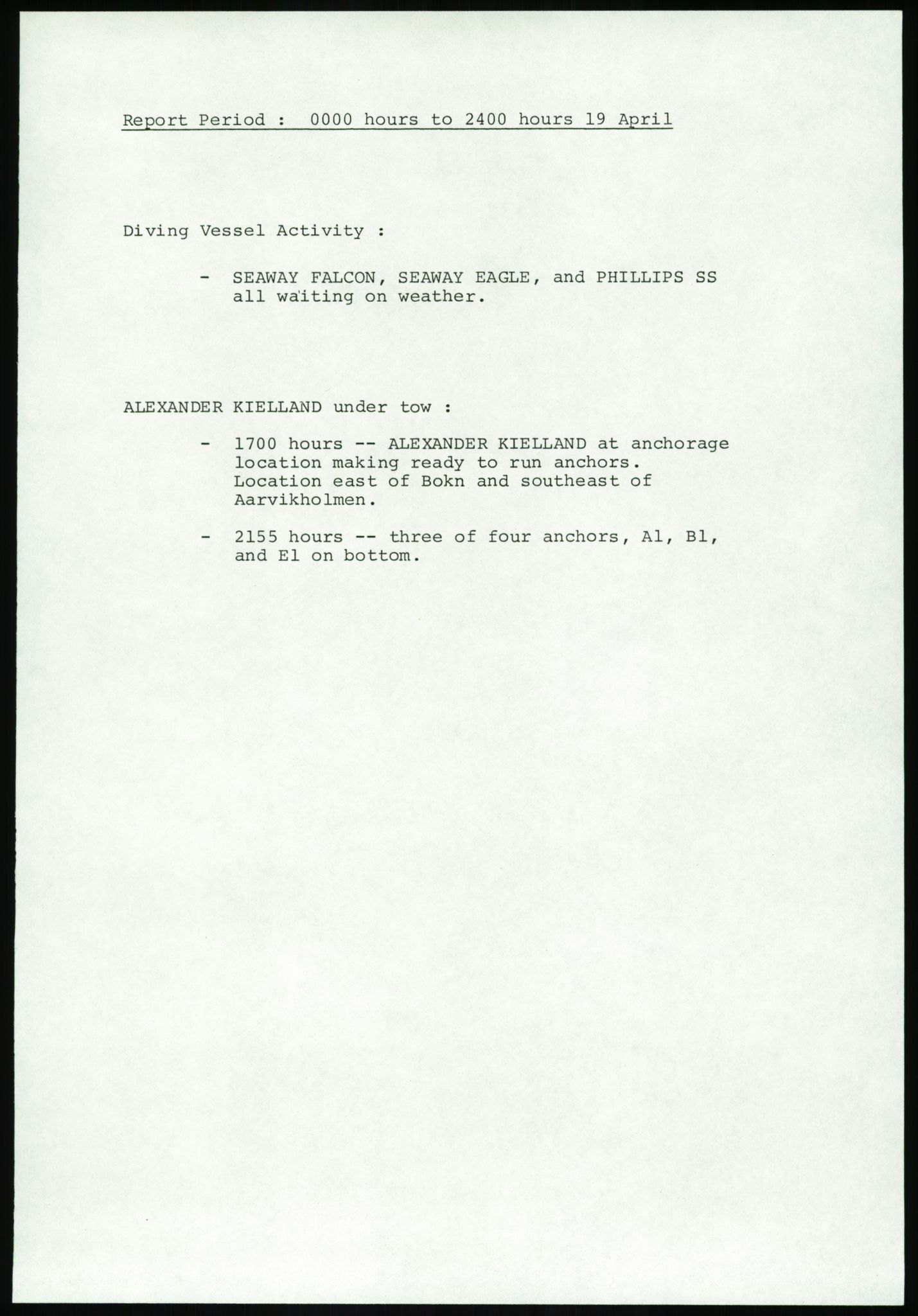 Justisdepartementet, Granskningskommisjonen ved Alexander Kielland-ulykken 27.3.1980, AV/RA-S-1165/D/L0017: P Hjelpefartøy (Doku.liste + P1-P6 av 6)/Q Hovedredningssentralen (Q0-Q27 av 27), 1980-1981, p. 129