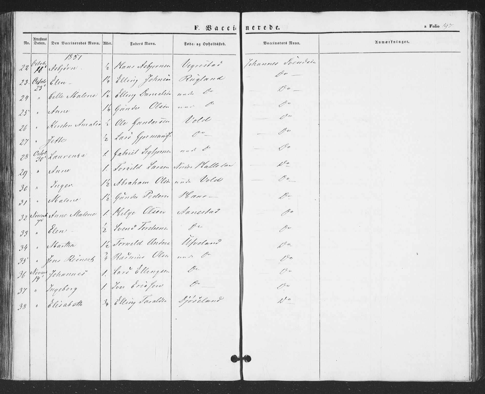 Hå sokneprestkontor, AV/SAST-A-101801/001/30BA/L0007: Parish register (official) no. A 6, 1842-1855, p. 197