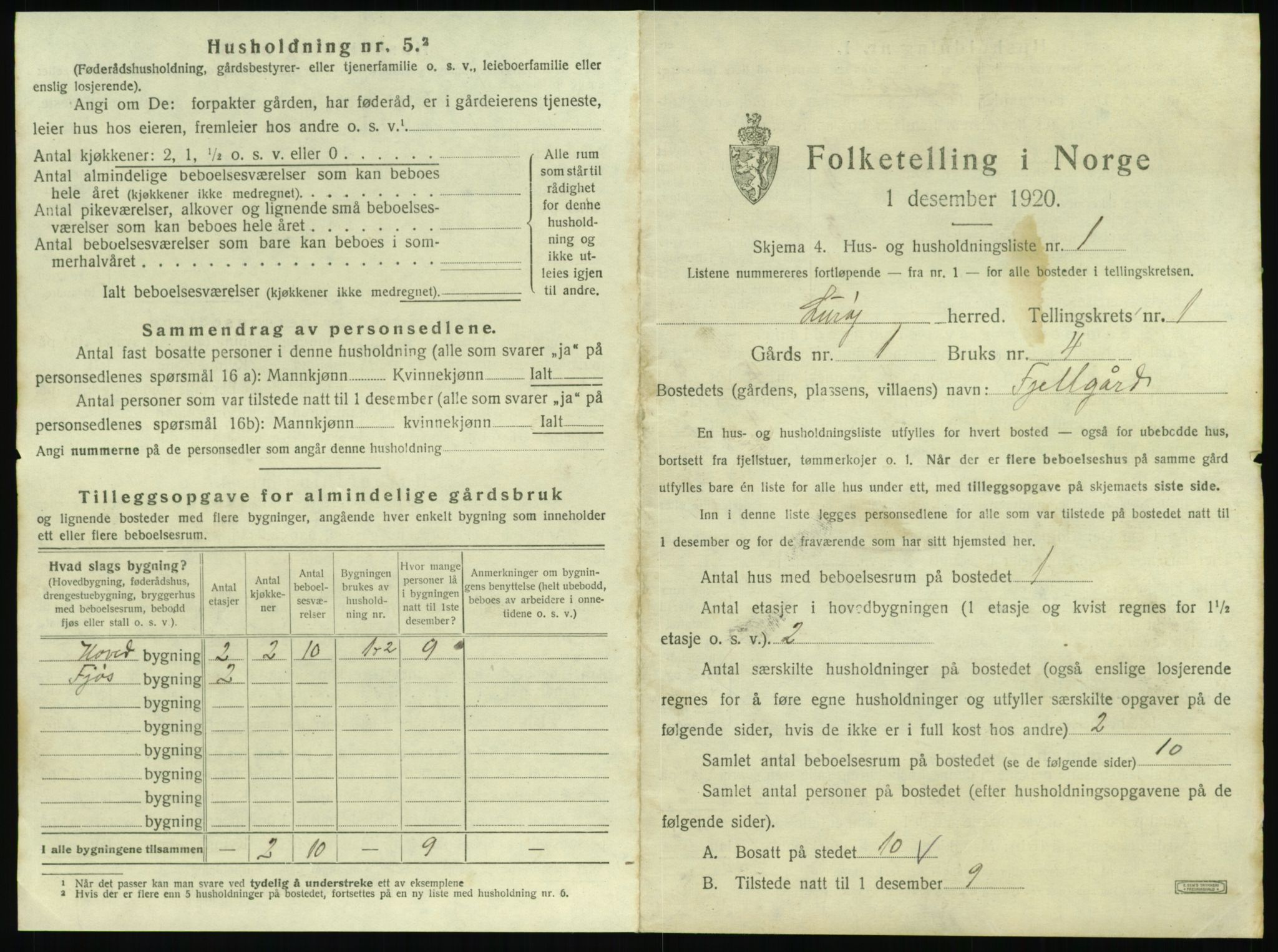 SAT, 1920 census for Lurøy, 1920, p. 65