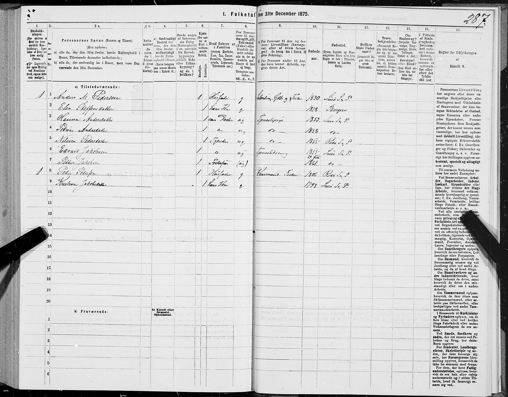 SAT, 1875 census for 1834P Lurøy, 1875, p. 3288