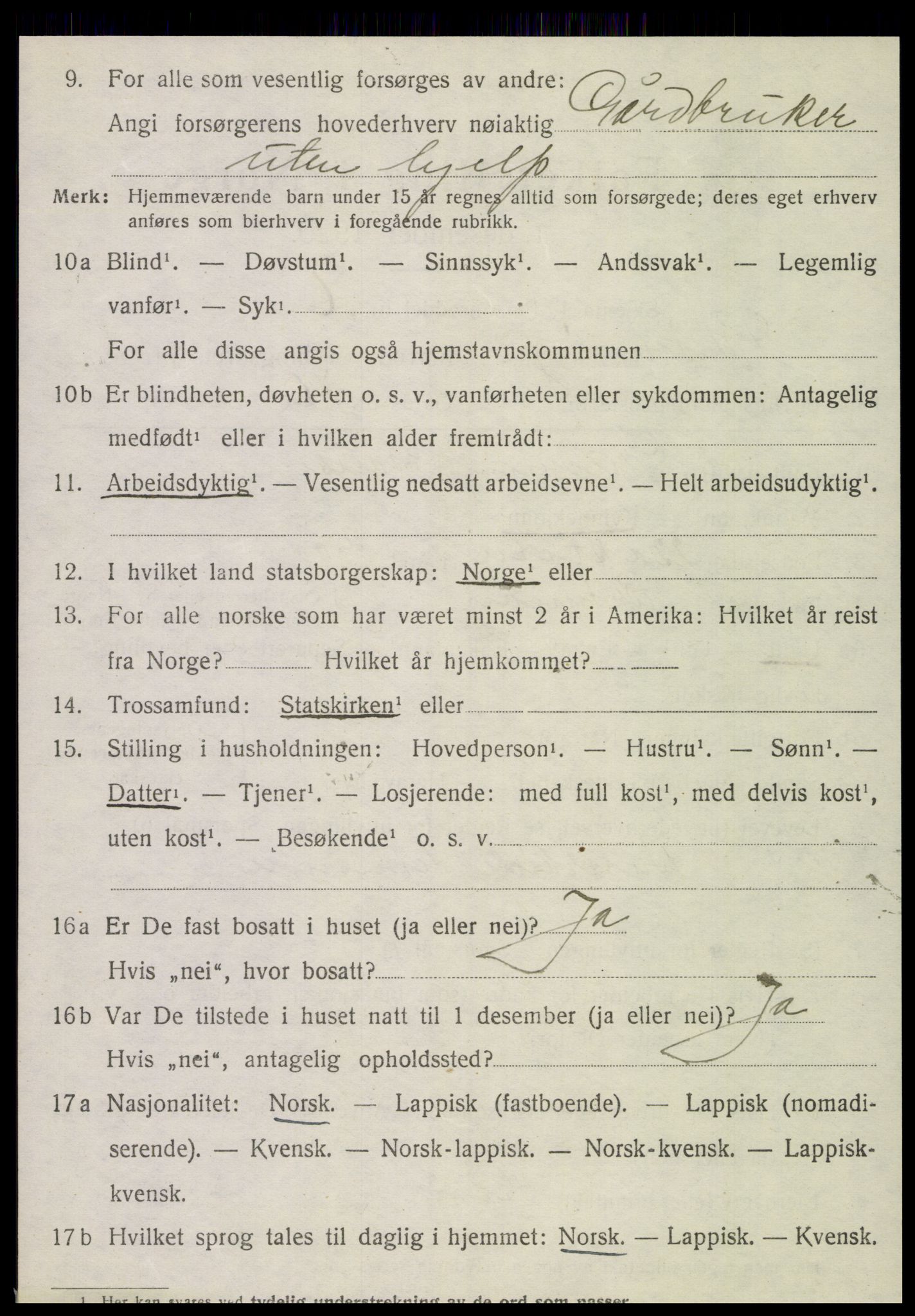 SAT, 1920 census for Brønnøy, 1920, p. 1855