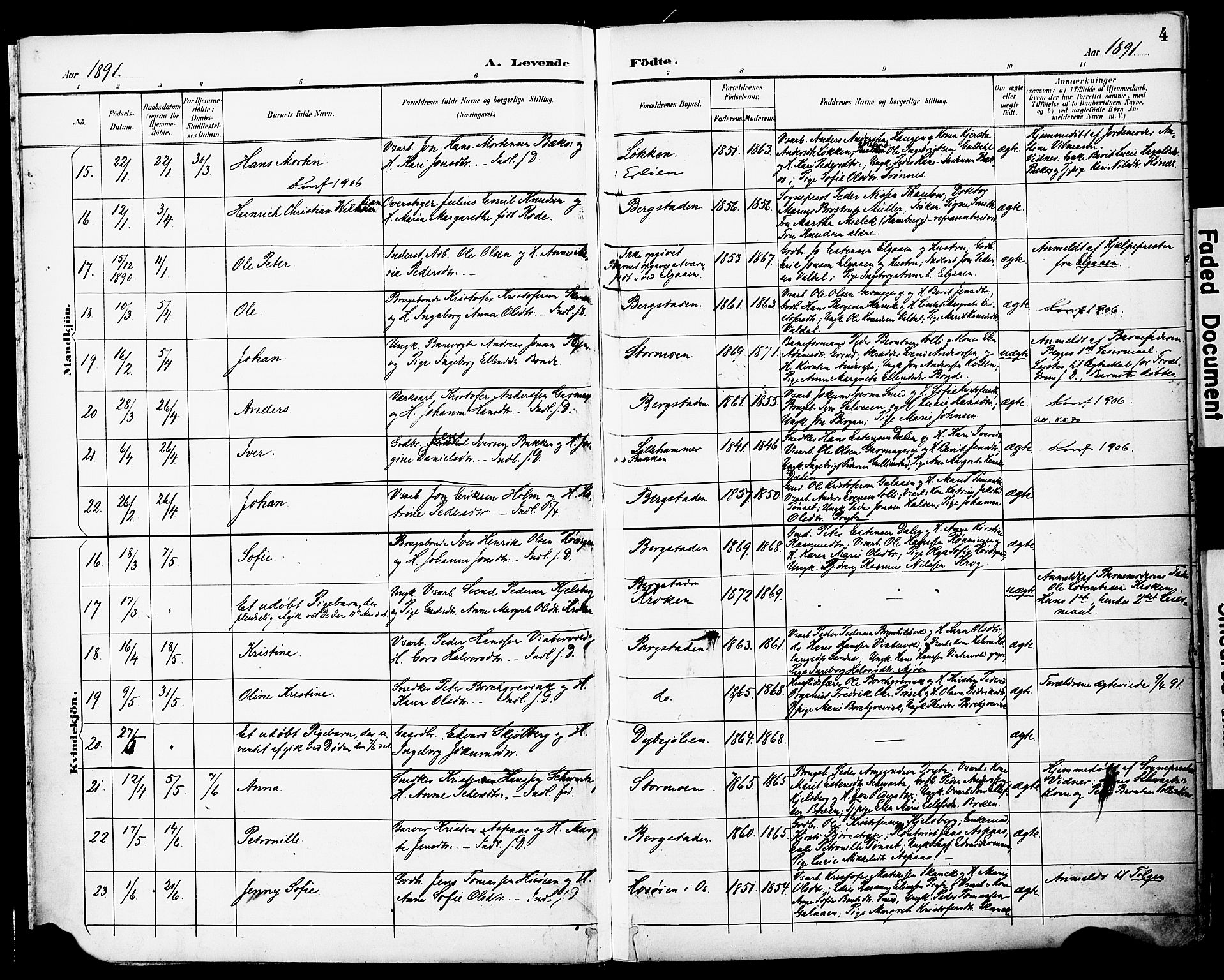 Ministerialprotokoller, klokkerbøker og fødselsregistre - Sør-Trøndelag, SAT/A-1456/681/L0935: Parish register (official) no. 681A13, 1890-1898, p. 4