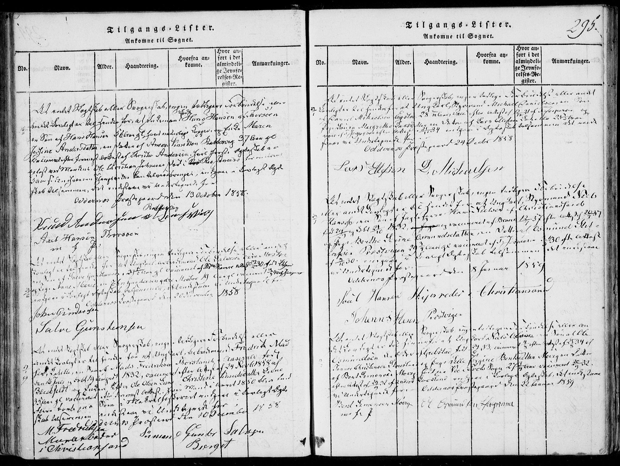 Oddernes sokneprestkontor, AV/SAK-1111-0033/F/Fa/Faa/L0005: Parish register (official) no. A 5, 1820-1838, p. 295