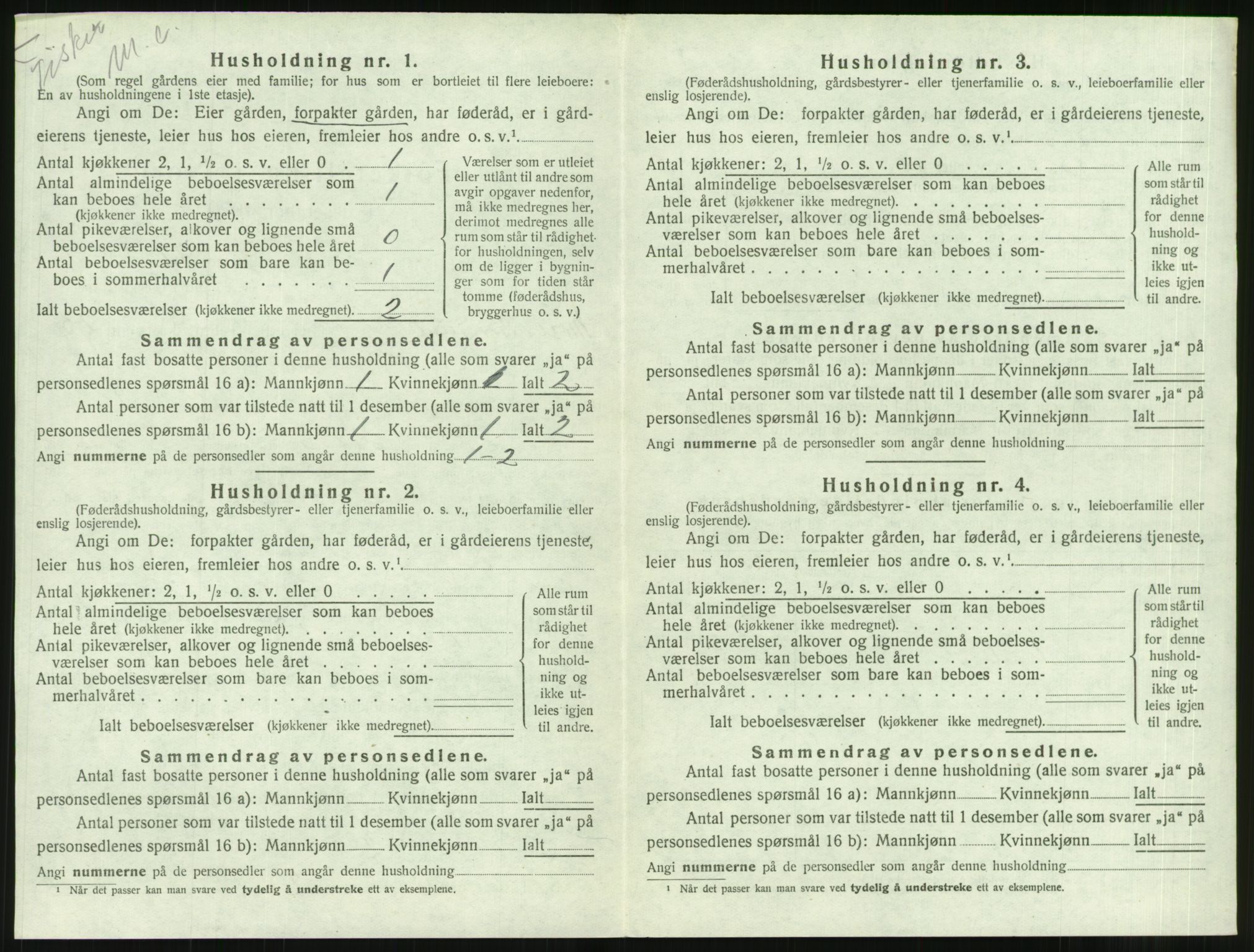 SAT, 1920 census for Borgund, 1920, p. 2081