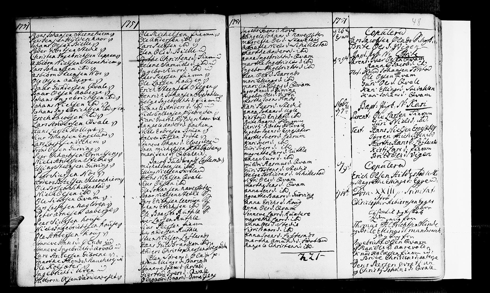 Sogndal sokneprestembete, AV/SAB-A-81301/H/Haa/Haaa/L0003: Parish register (official) no. A 3, 1747-1768, p. 48