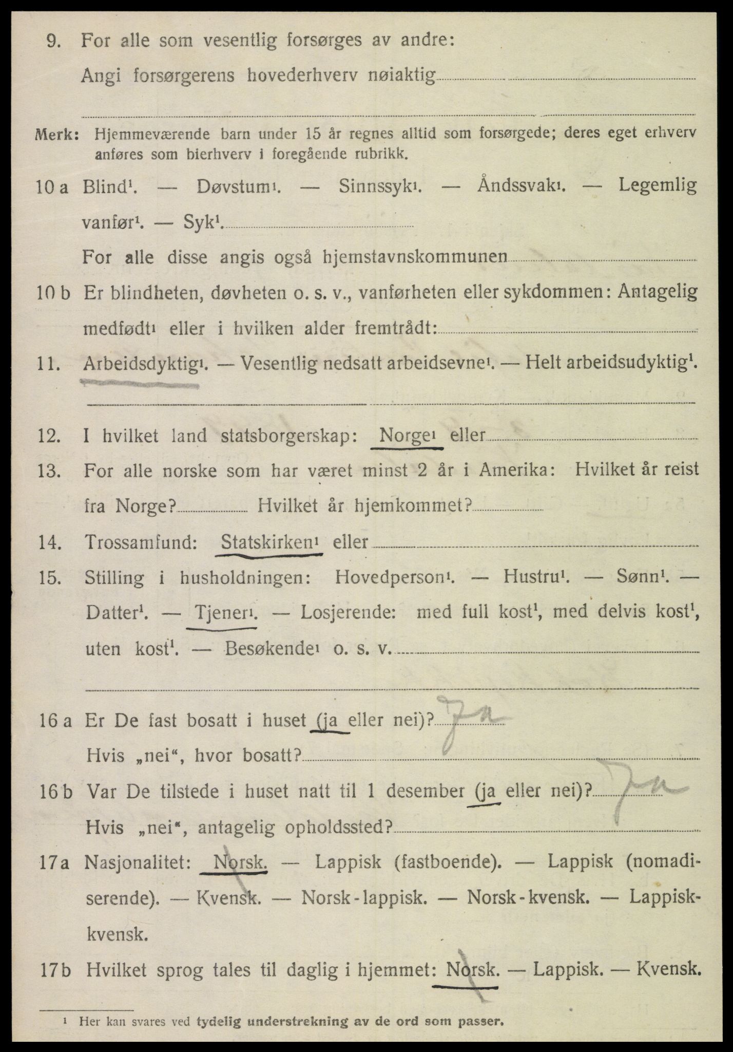 SAT, 1920 census for Verdal, 1920, p. 4018