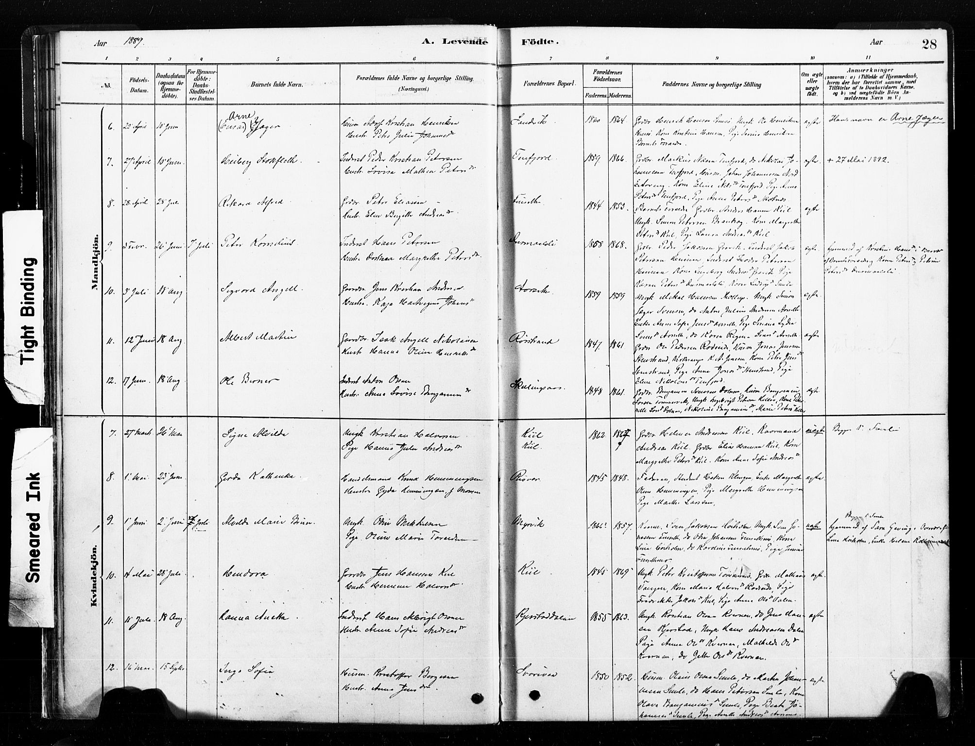 Ministerialprotokoller, klokkerbøker og fødselsregistre - Nord-Trøndelag, SAT/A-1458/789/L0705: Parish register (official) no. 789A01, 1878-1910, p. 28
