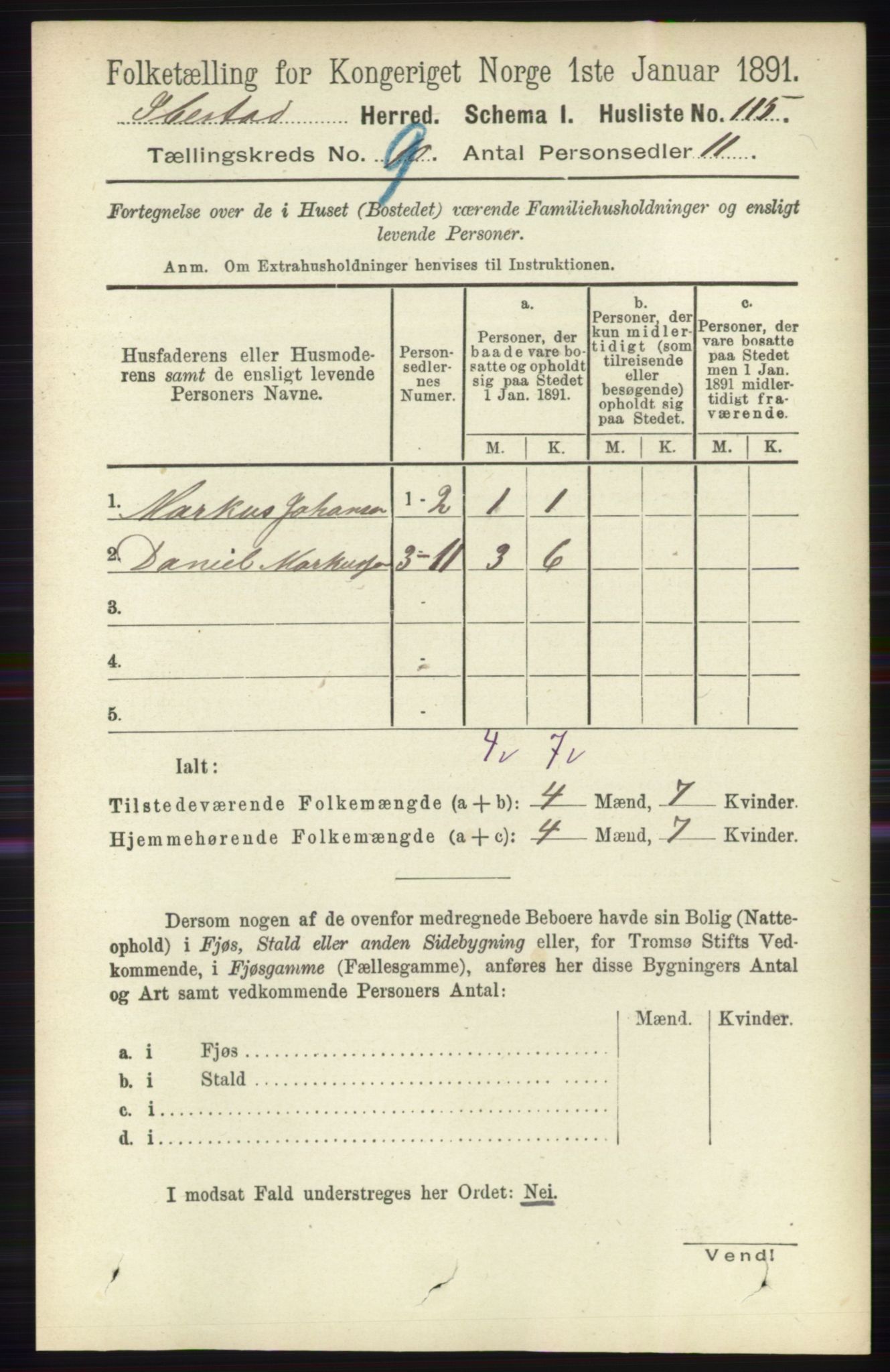 RA, 1891 census for 1917 Ibestad, 1891, p. 5966