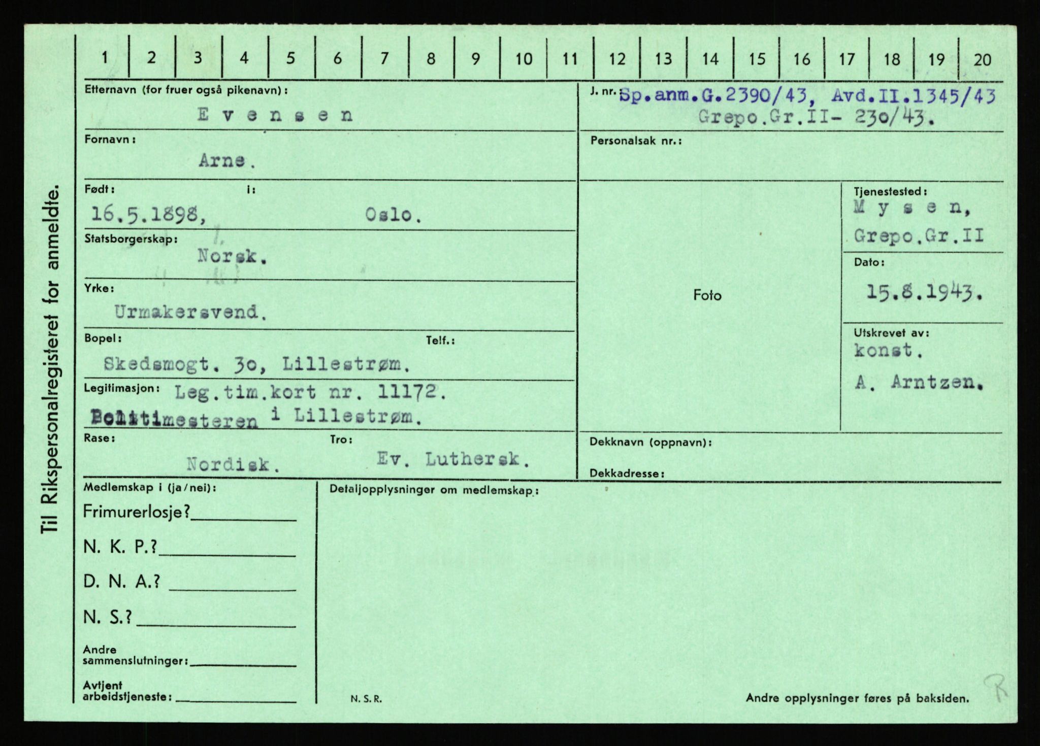 Statspolitiet - Hovedkontoret / Osloavdelingen, AV/RA-S-1329/C/Ca/L0004: Eid - funn av gjenstander	, 1943-1945, p. 2310