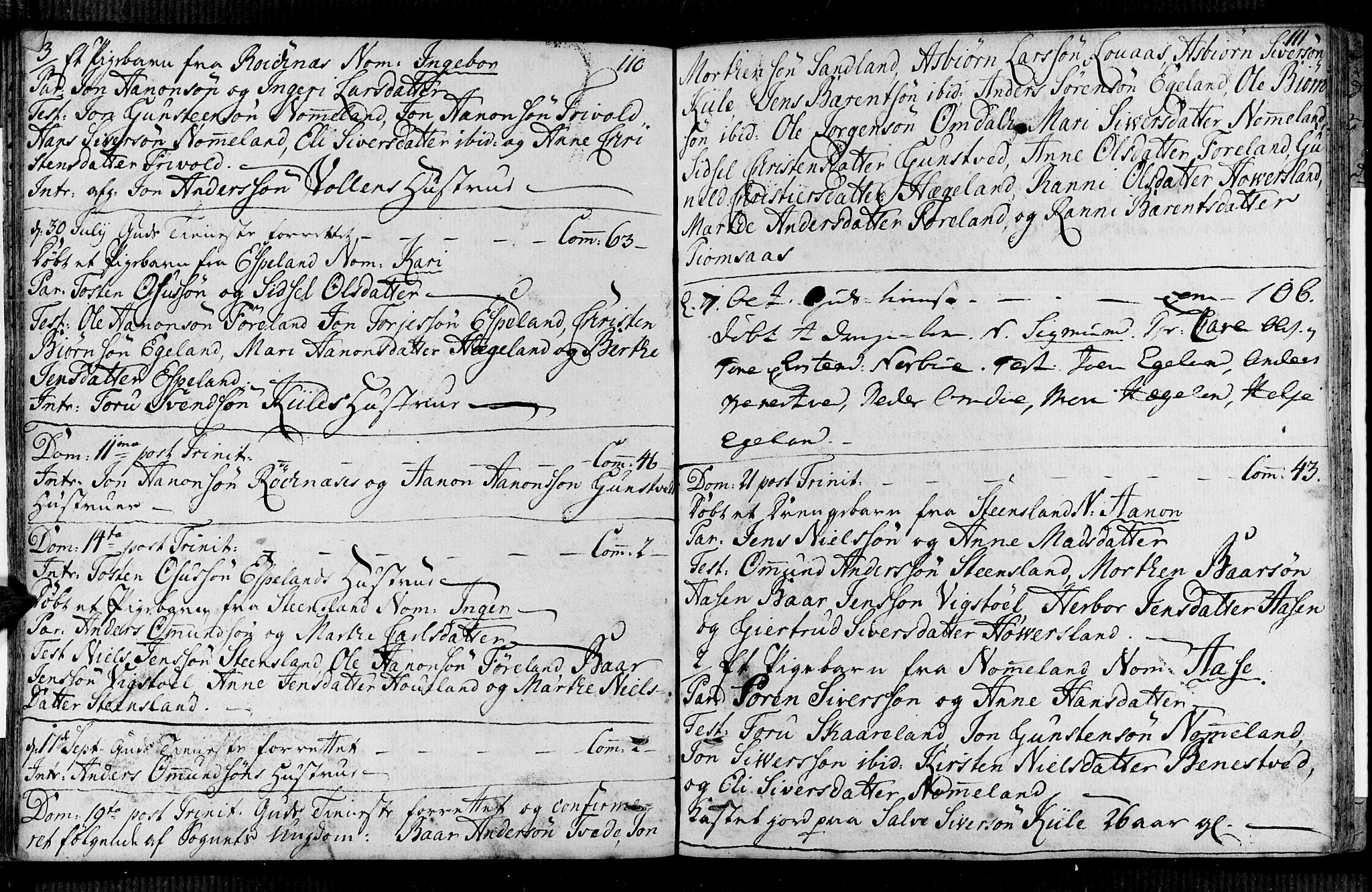 Vennesla sokneprestkontor, AV/SAK-1111-0045/Fa/Faa/L0001: Parish register (official) no. A 1, 1753-1785, p. 110-111