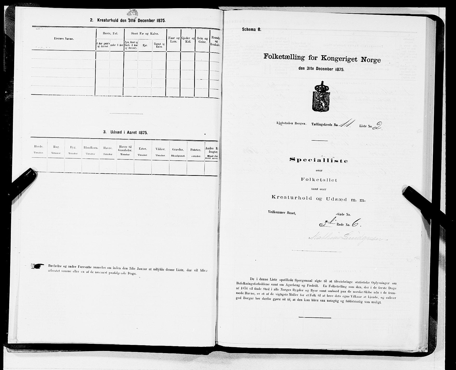 SAB, 1875 census for 1301 Bergen, 1875, p. 525