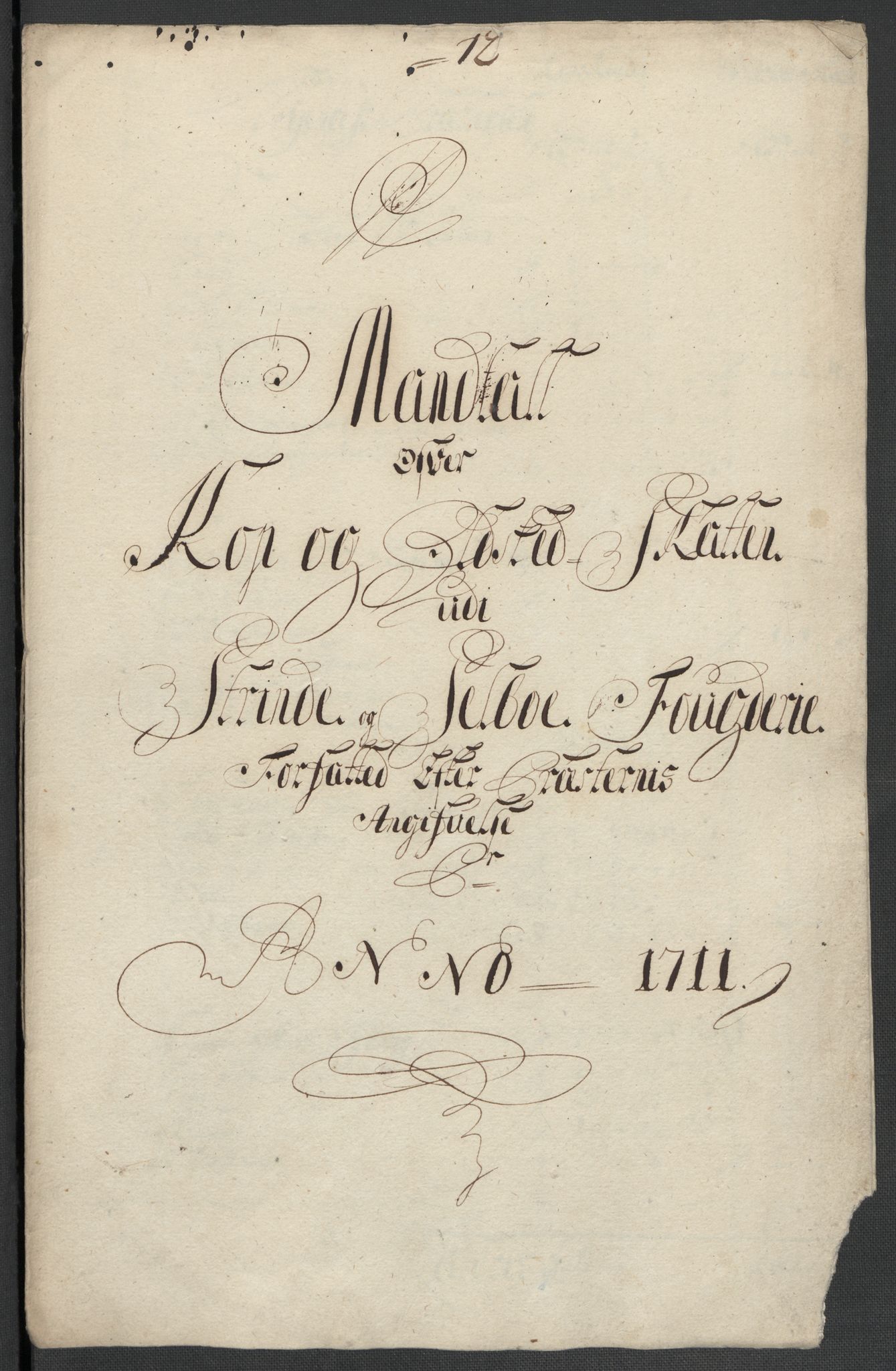 Rentekammeret inntil 1814, Reviderte regnskaper, Fogderegnskap, AV/RA-EA-4092/R61/L4112: Fogderegnskap Strinda og Selbu, 1711, p. 109