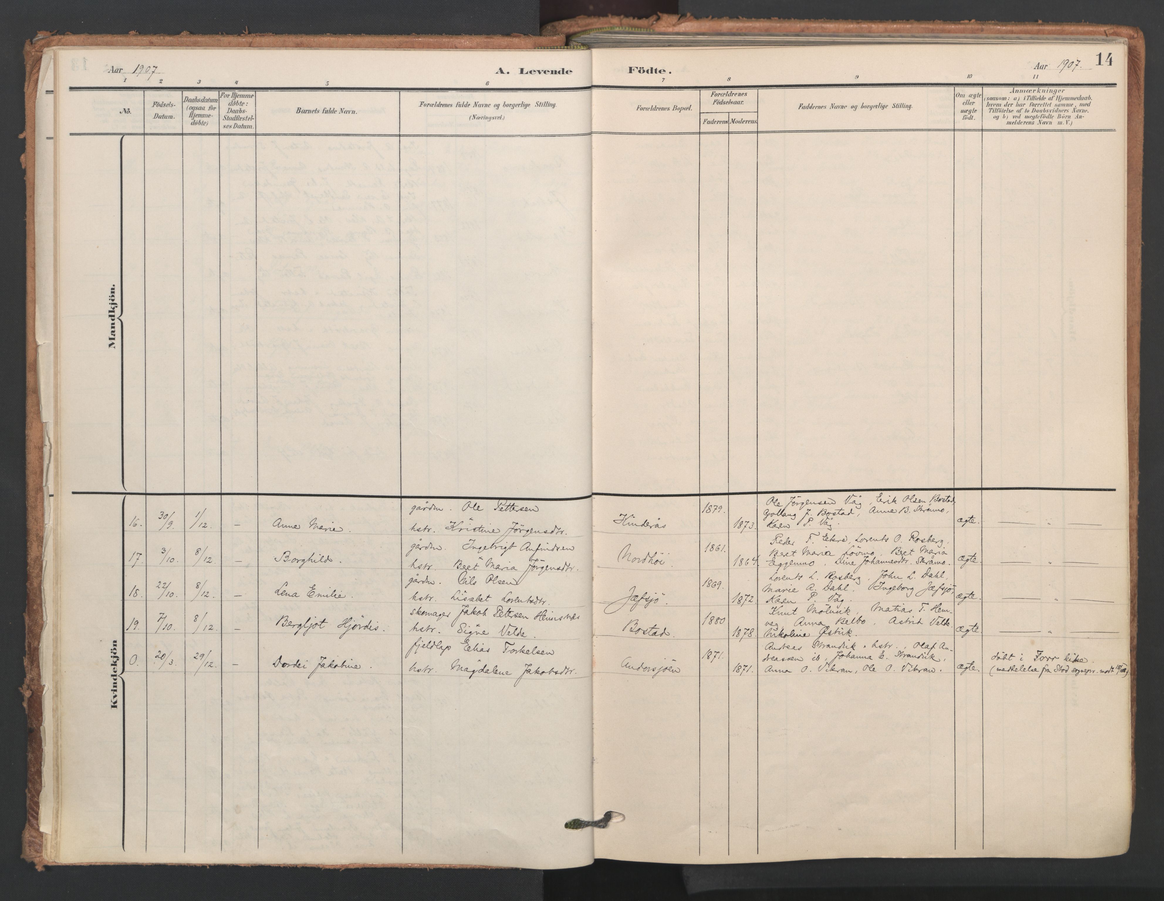 Ministerialprotokoller, klokkerbøker og fødselsregistre - Nord-Trøndelag, SAT/A-1458/749/L0477: Parish register (official) no. 749A11, 1902-1927, p. 14