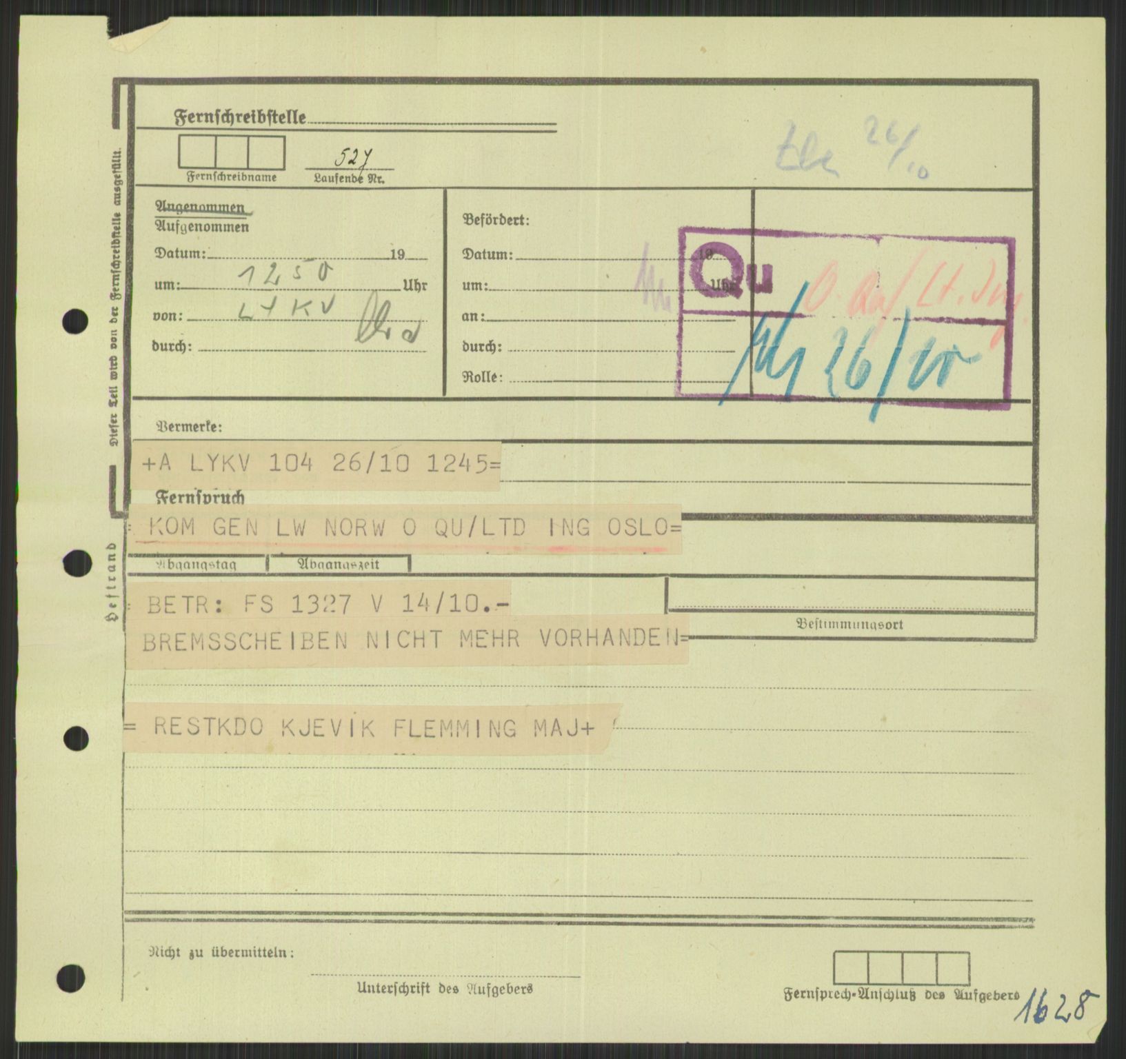 Deutscher Oberbefehlshaber Norwegen (DOBN), AV/RA-RAFA-2197/D/Di/L0066: AOK 20/WBN-DOBN Luftwaffe/Komm G. d.Dt.Lw. in Norwegen, 1945, p. 803