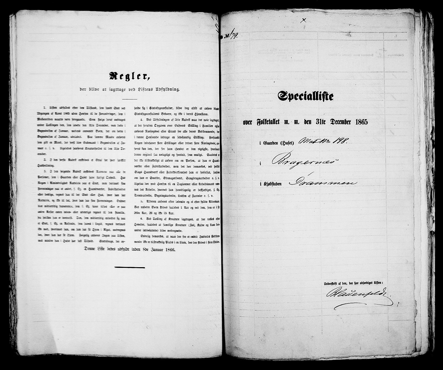 RA, 1865 census for Bragernes in Drammen, 1865, p. 384