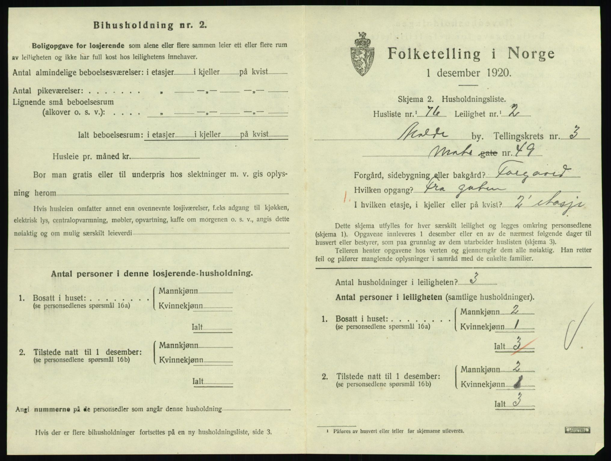 SAT, 1920 census for Molde, 1920, p. 1307