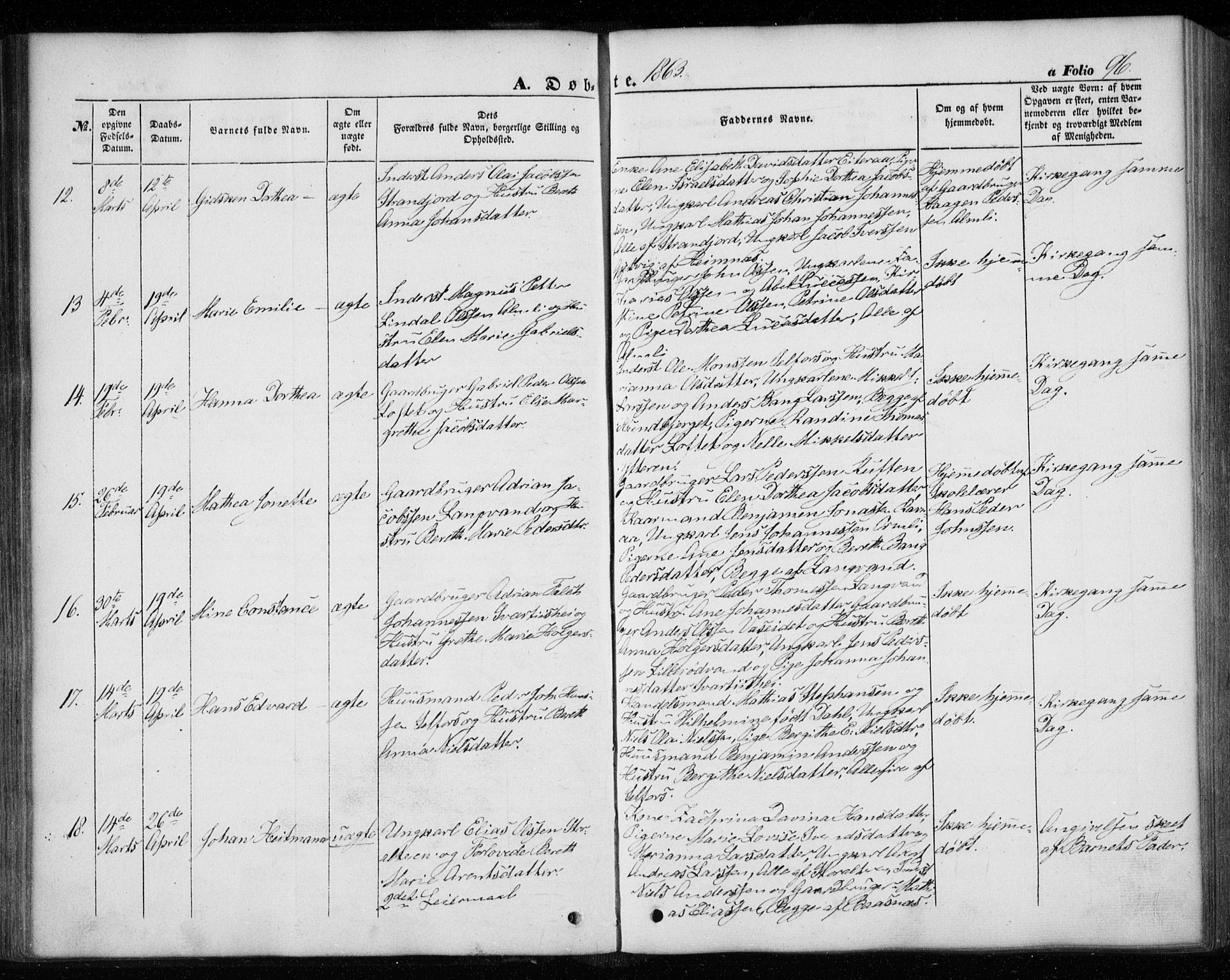 Ministerialprotokoller, klokkerbøker og fødselsregistre - Nordland, SAT/A-1459/827/L0392: Parish register (official) no. 827A04, 1853-1866, p. 96