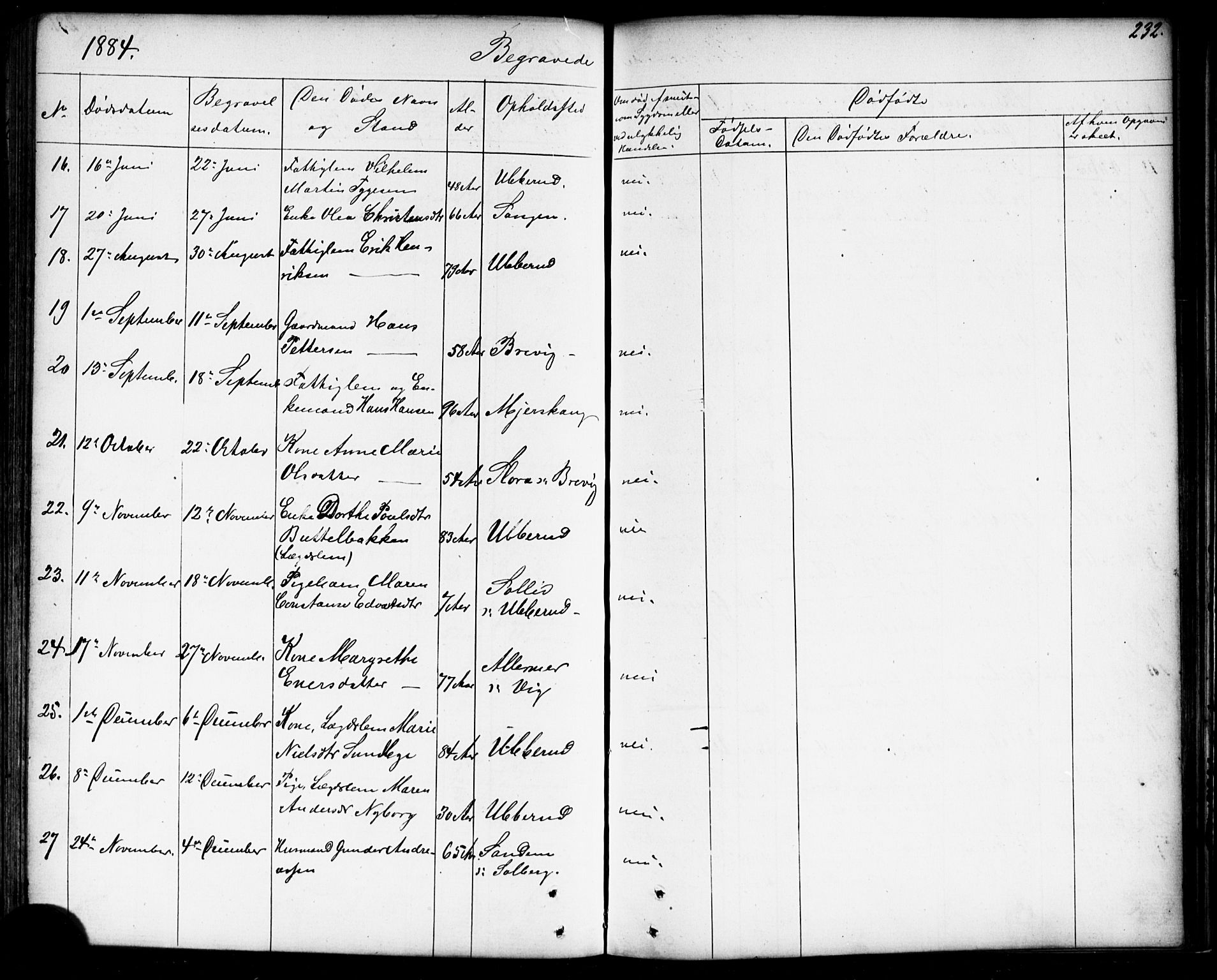 Enebakk prestekontor Kirkebøker, AV/SAO-A-10171c/G/Gb/L0001: Parish register (copy) no. II 1, 1859-1890, p. 232