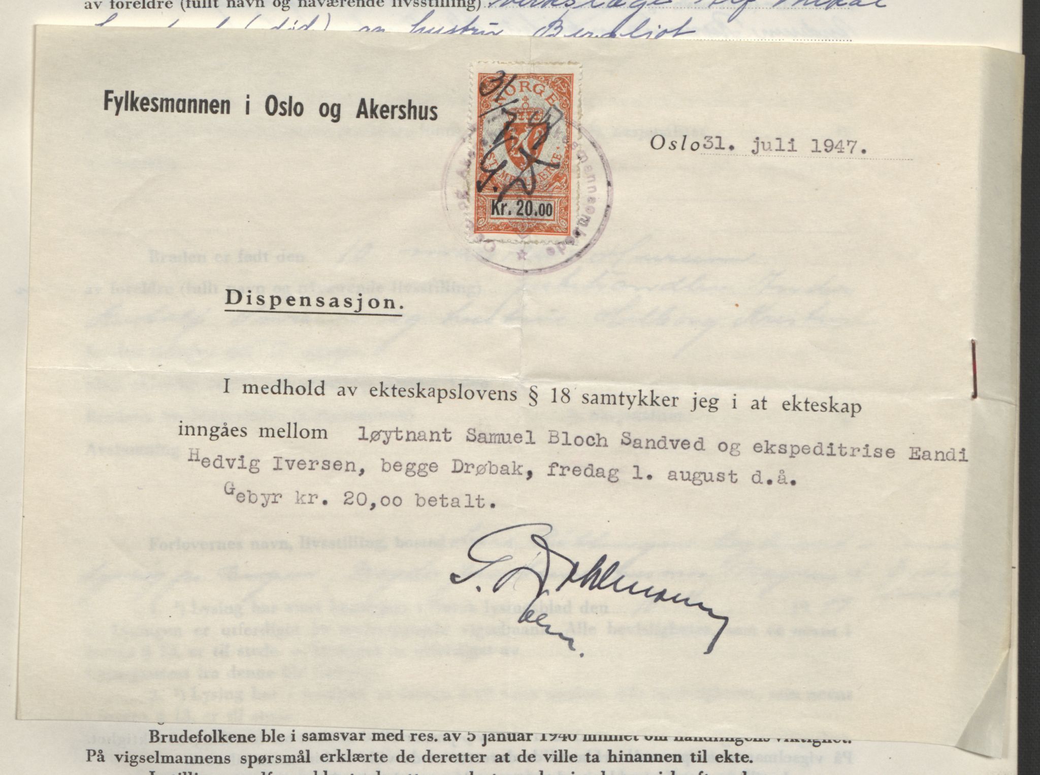 Follo sorenskriveri, AV/SAO-A-10274/L/La/Lab/L0003: Vigselsbok, 1946-1955