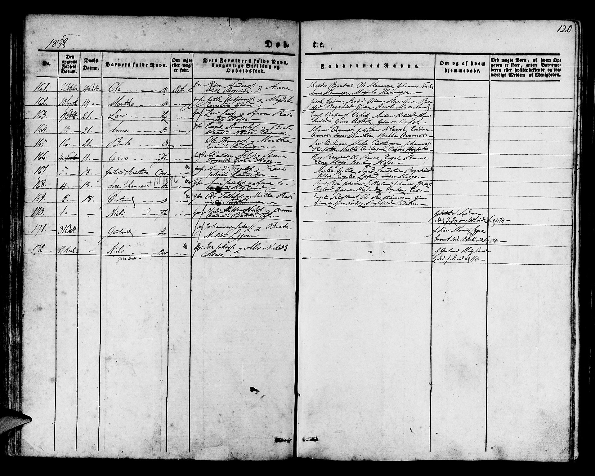 Os sokneprestembete, AV/SAB-A-99929: Parish register (official) no. A 14, 1826-1839, p. 120