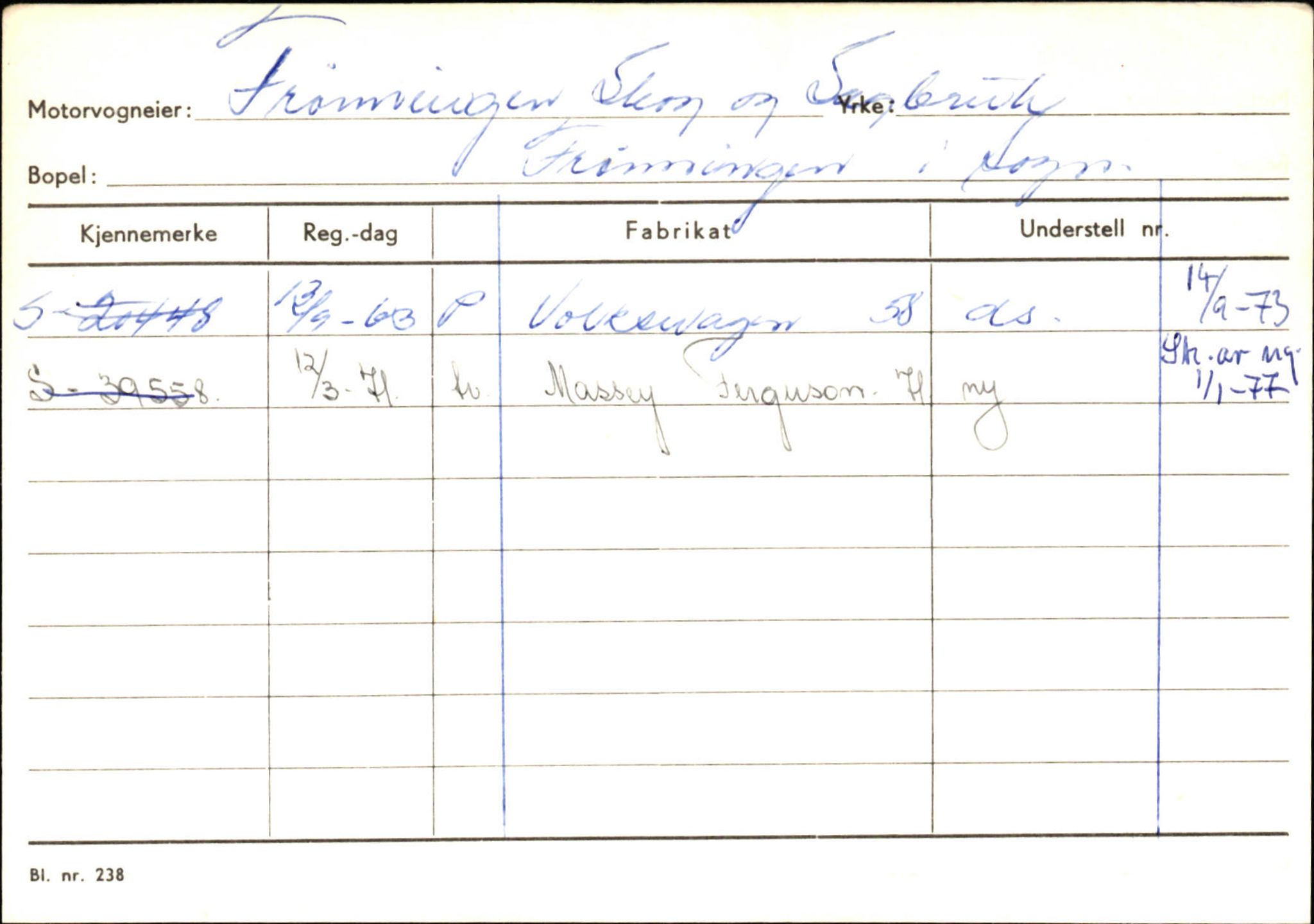 Statens vegvesen, Sogn og Fjordane vegkontor, SAB/A-5301/4/F/L0126: Eigarregister Fjaler M-Å. Leikanger A-Å, 1945-1975, p. 1187