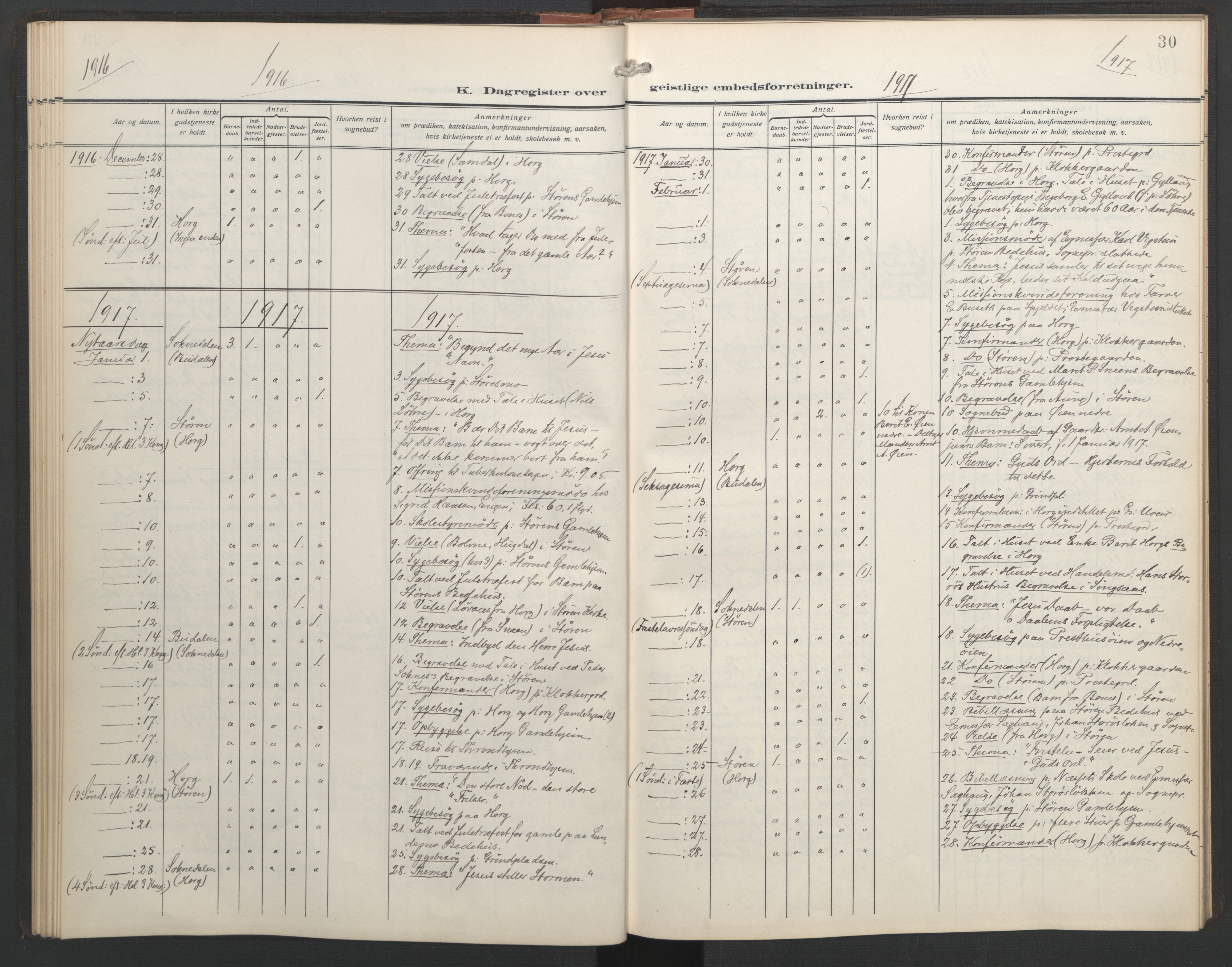 Ministerialprotokoller, klokkerbøker og fødselsregistre - Sør-Trøndelag, SAT/A-1456/687/L1006: Diary records no. 687A12, 1912-1931, p. 30