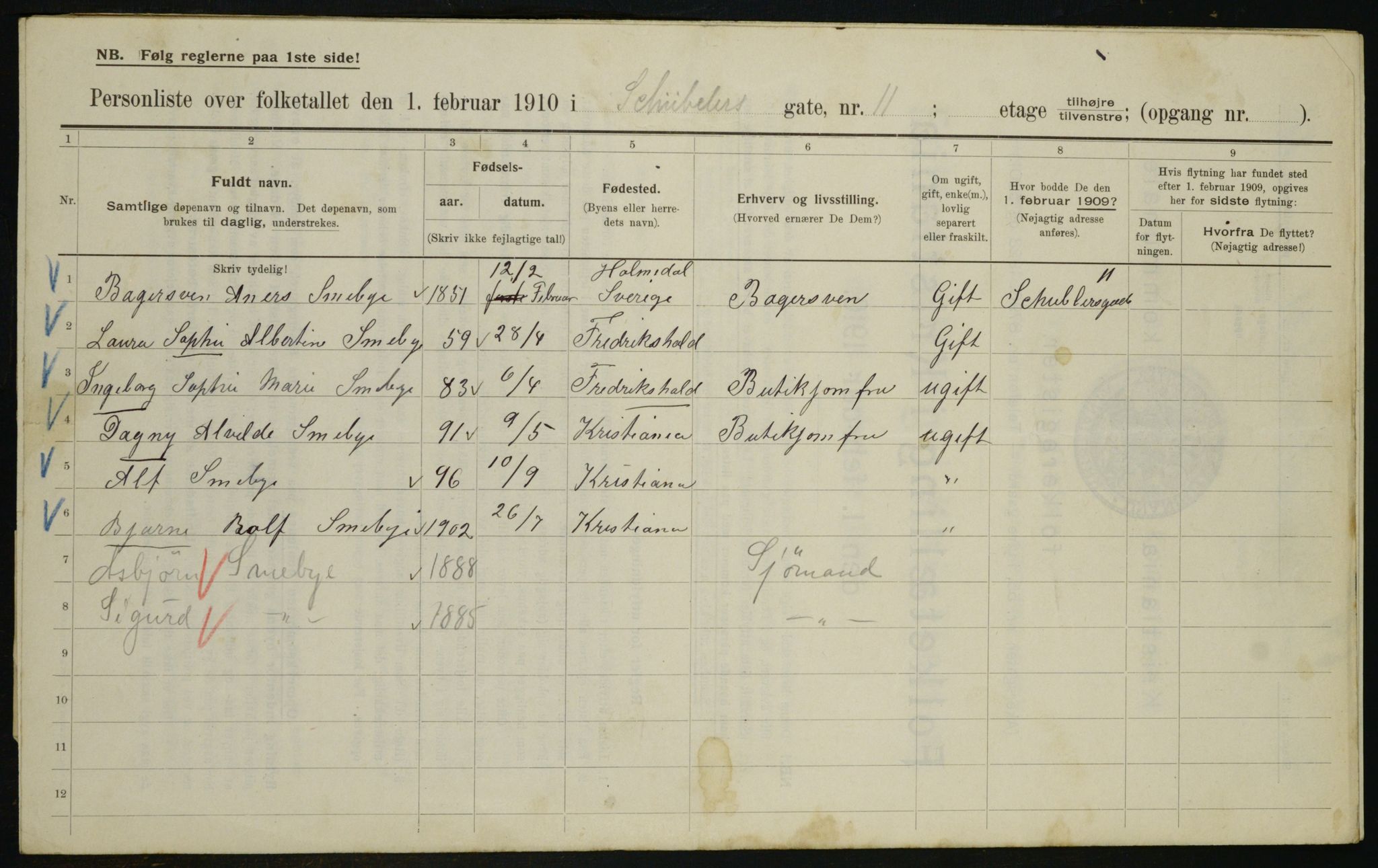 OBA, Municipal Census 1910 for Kristiania, 1910, p. 88747