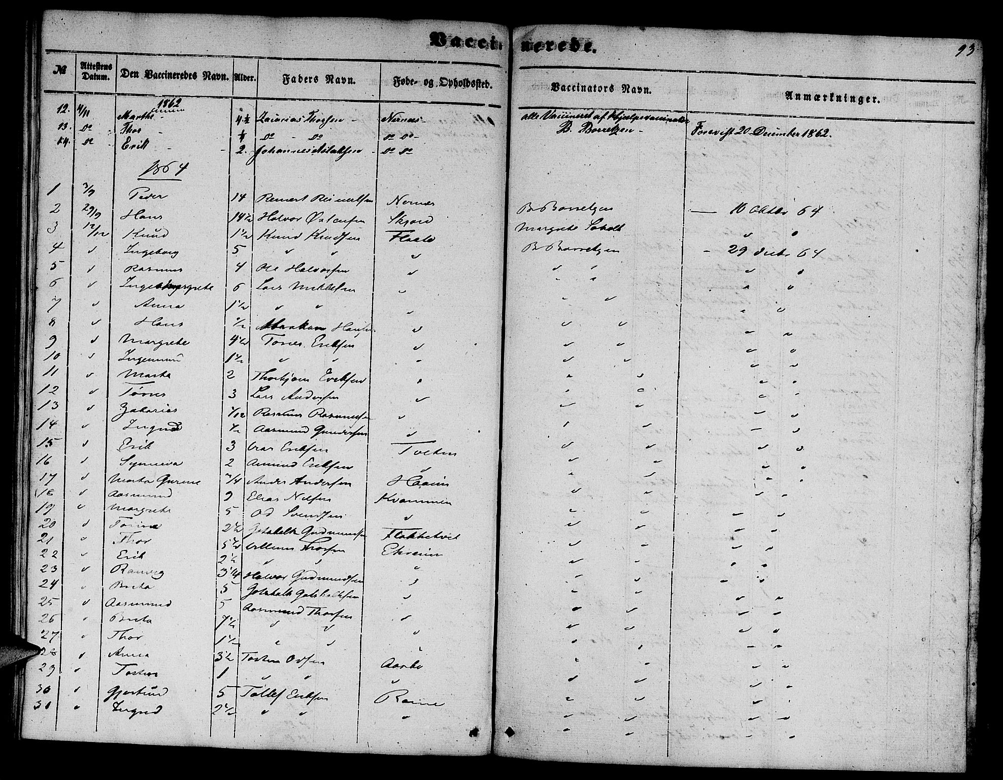 Etne sokneprestembete, SAB/A-75001/H/Hab: Parish register (copy) no. C 2, 1851-1865, p. 93