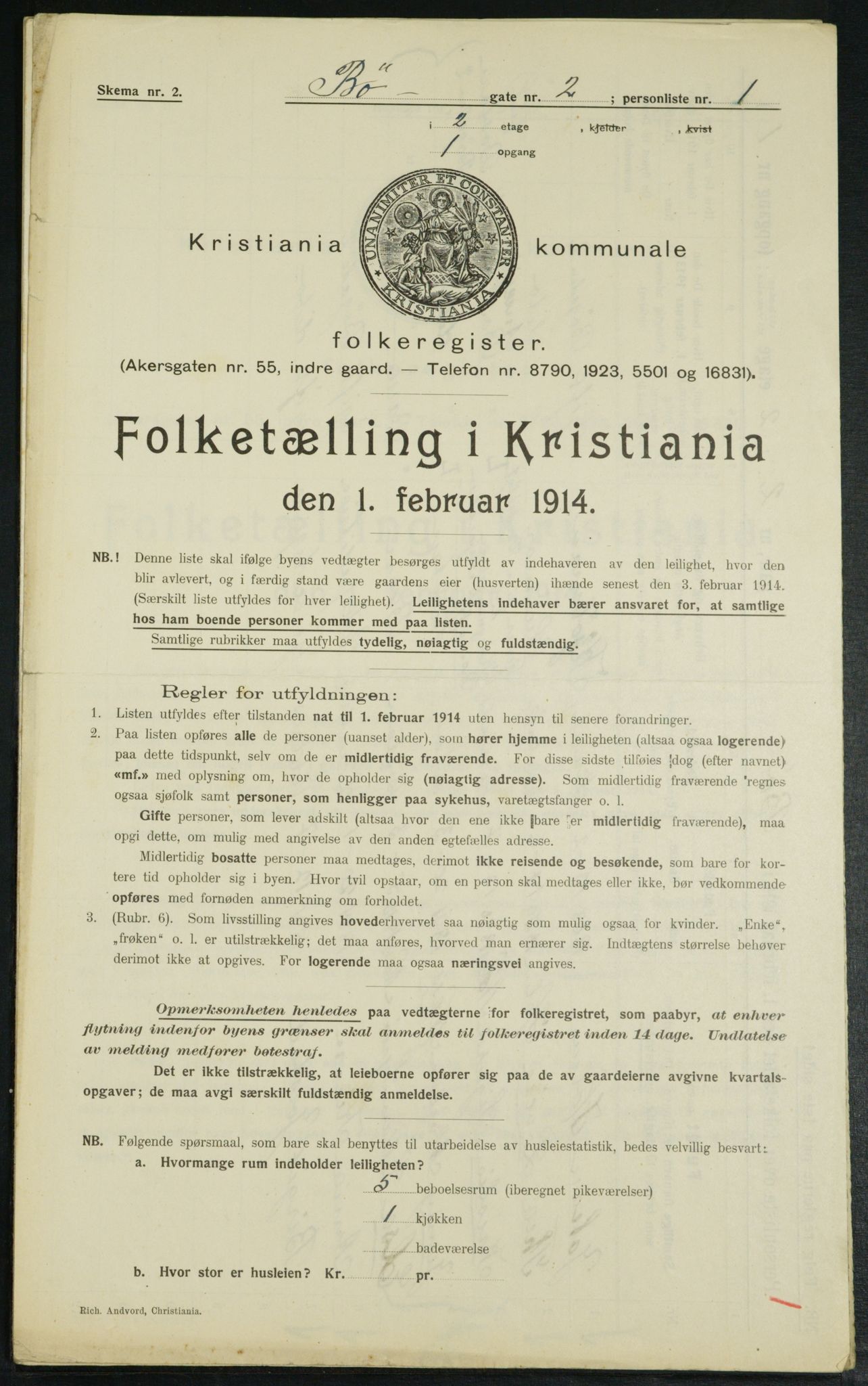 OBA, Municipal Census 1914 for Kristiania, 1914, p. 11272