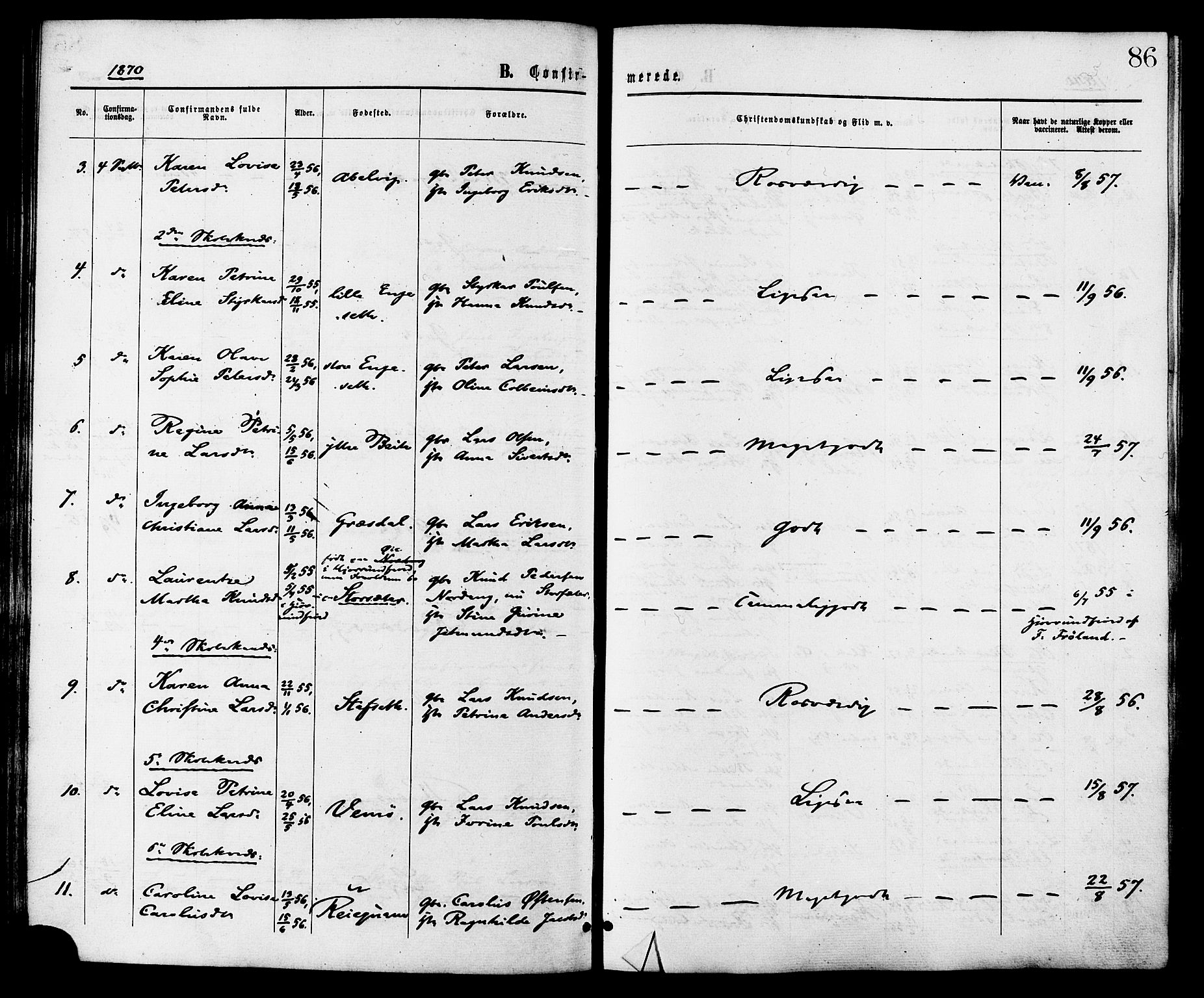 Ministerialprotokoller, klokkerbøker og fødselsregistre - Møre og Romsdal, AV/SAT-A-1454/524/L0355: Parish register (official) no. 524A07, 1864-1879, p. 86