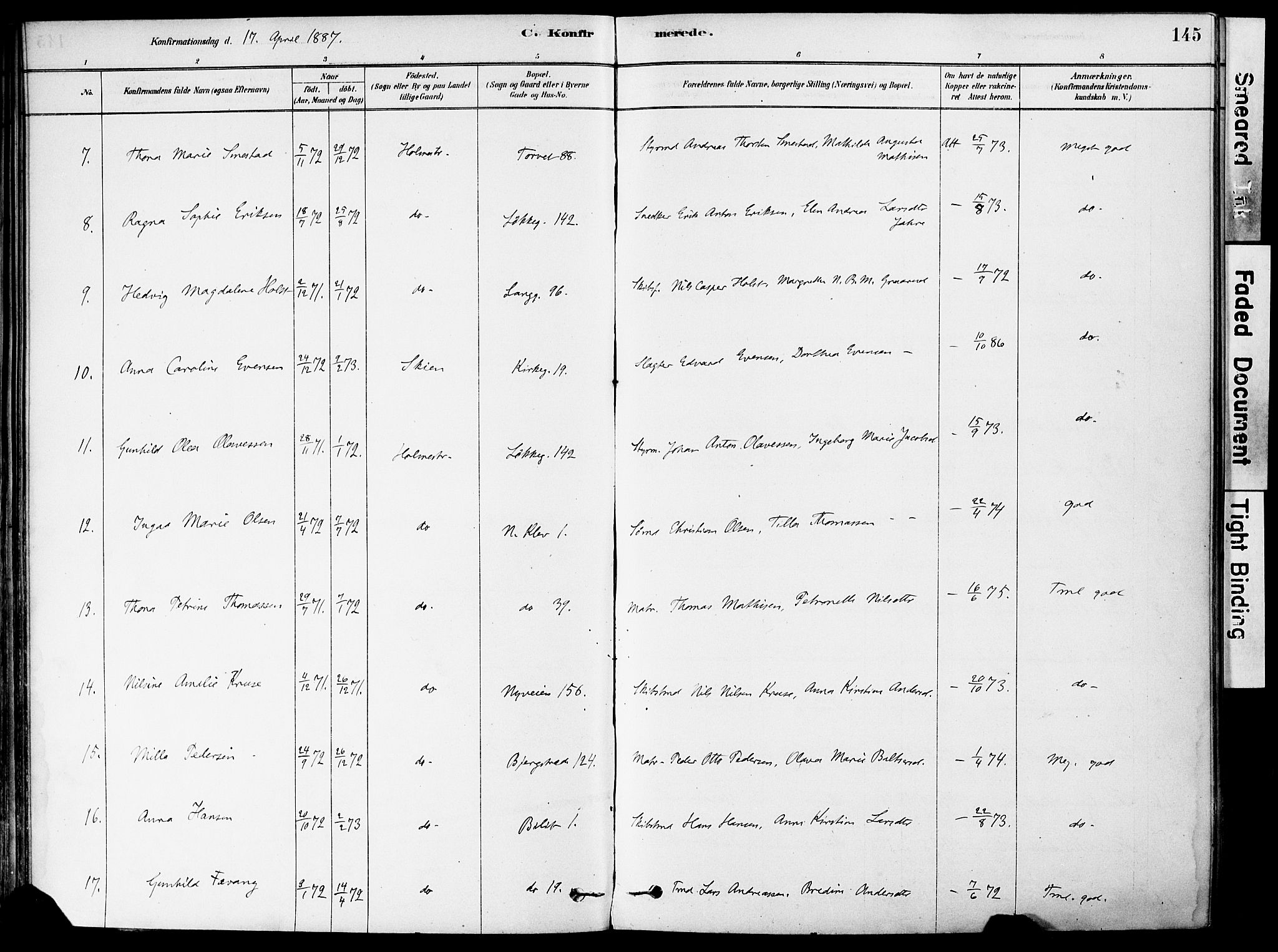 Holmestrand kirkebøker, AV/SAKO-A-346/F/Fa/L0004: Parish register (official) no. 4, 1880-1901, p. 145