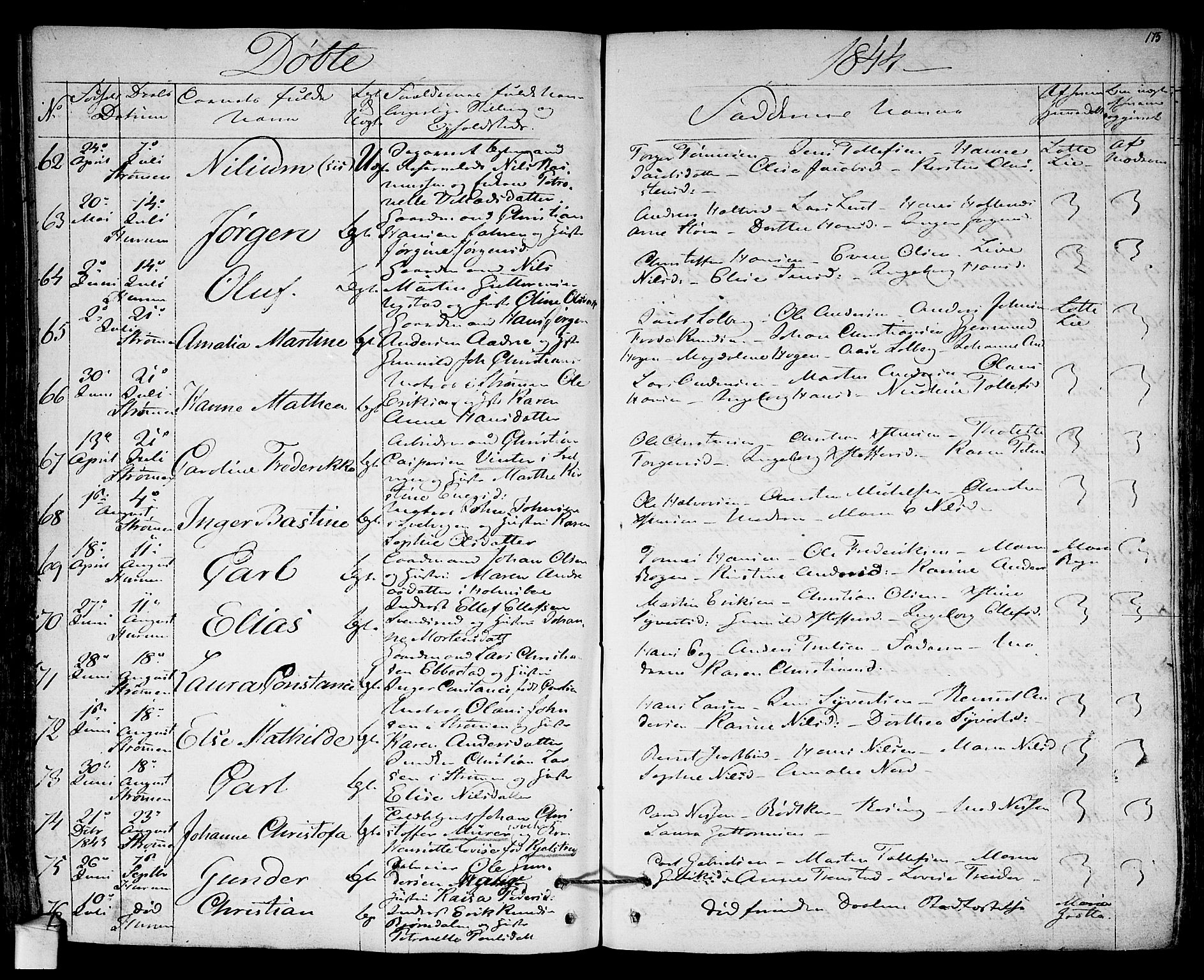 Hurum kirkebøker, AV/SAKO-A-229/F/Fa/L0010: Parish register (official) no. 10, 1827-1846, p. 175