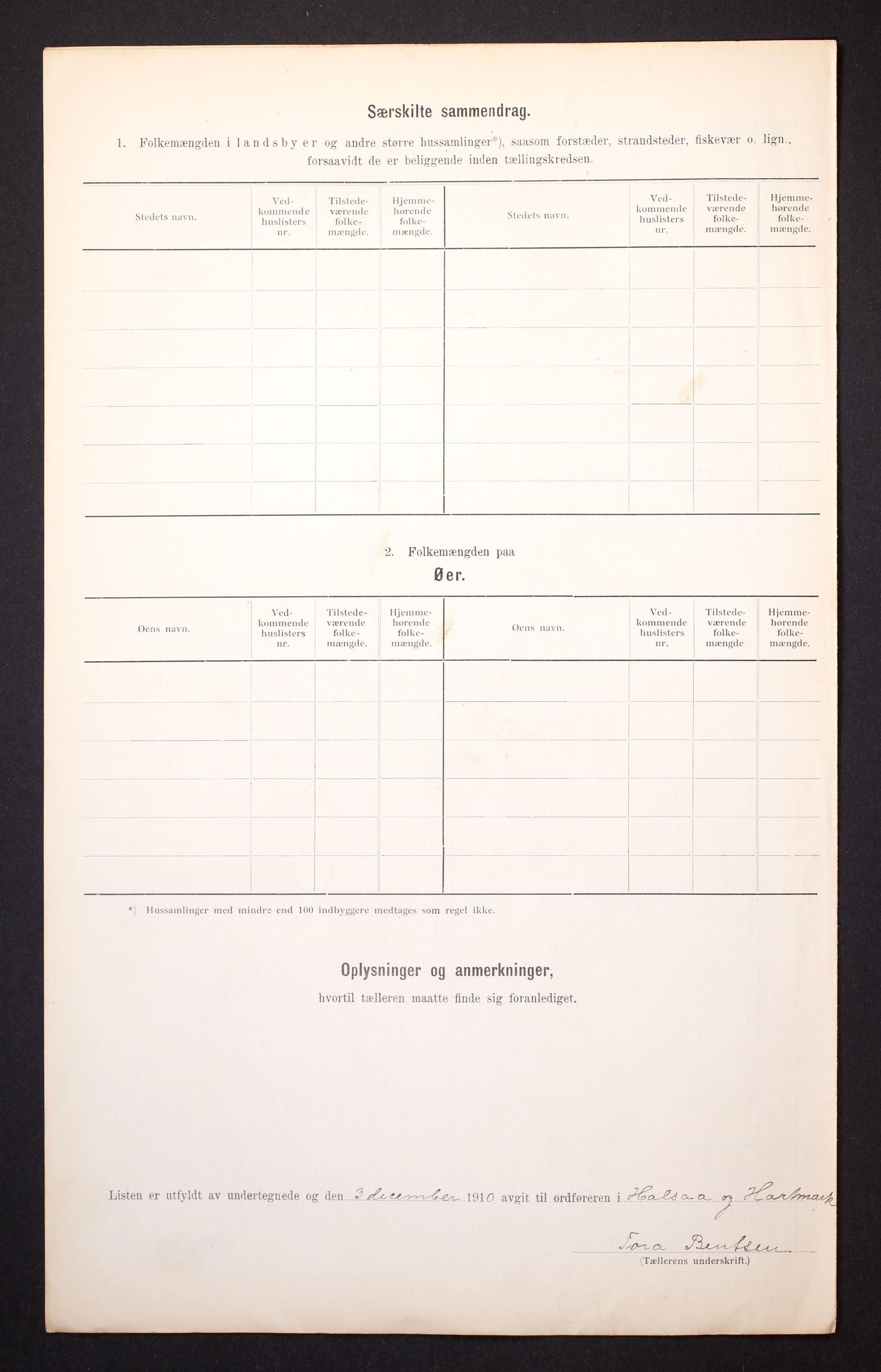 RA, 1910 census for Halse og Harkmark, 1910, p. 15