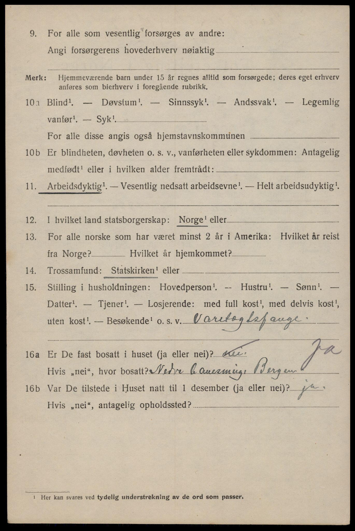 SAT, 1920 census for Trondheim, 1920, p. 69183
