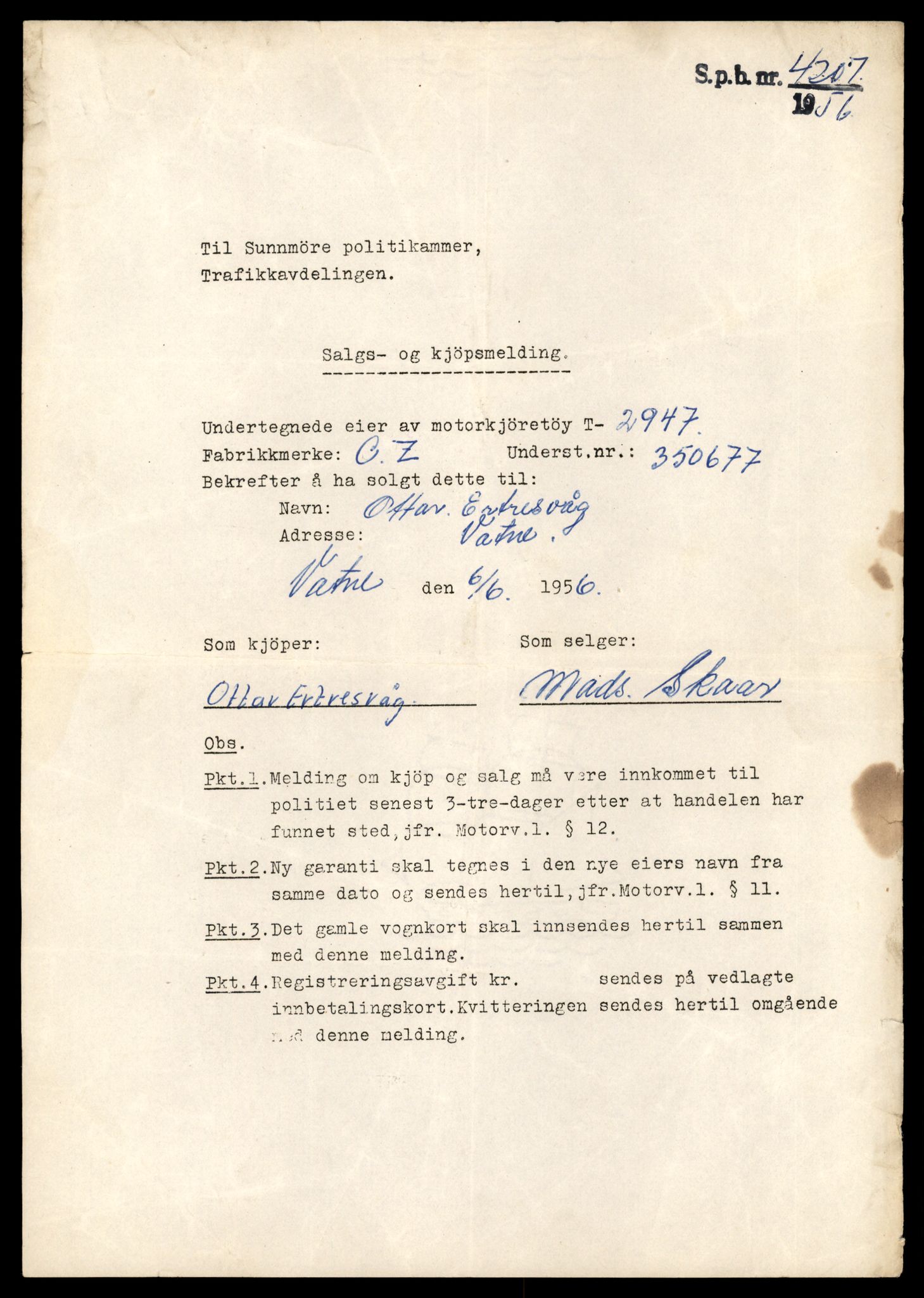 Møre og Romsdal vegkontor - Ålesund trafikkstasjon, AV/SAT-A-4099/F/Fe/L0039: Registreringskort for kjøretøy T 13361 - T 13530, 1927-1998, p. 2979