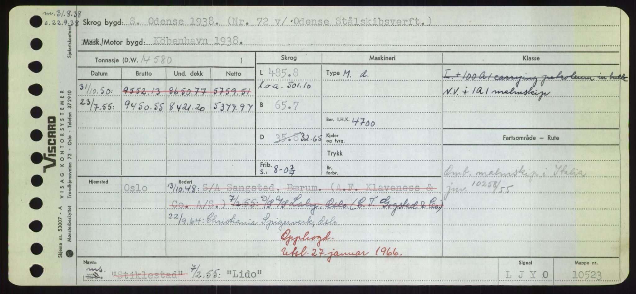 Sjøfartsdirektoratet med forløpere, Skipsmålingen, RA/S-1627/H/Hd/L0023: Fartøy, Lia-Løv, p. 27