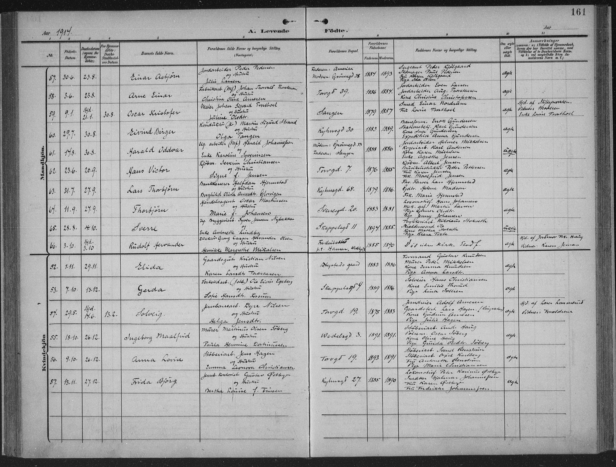 Hamar prestekontor, AV/SAH-DOMPH-002/H/Ha/Haa/L0001: Parish register (official) no. 1, 1900-1914, p. 161