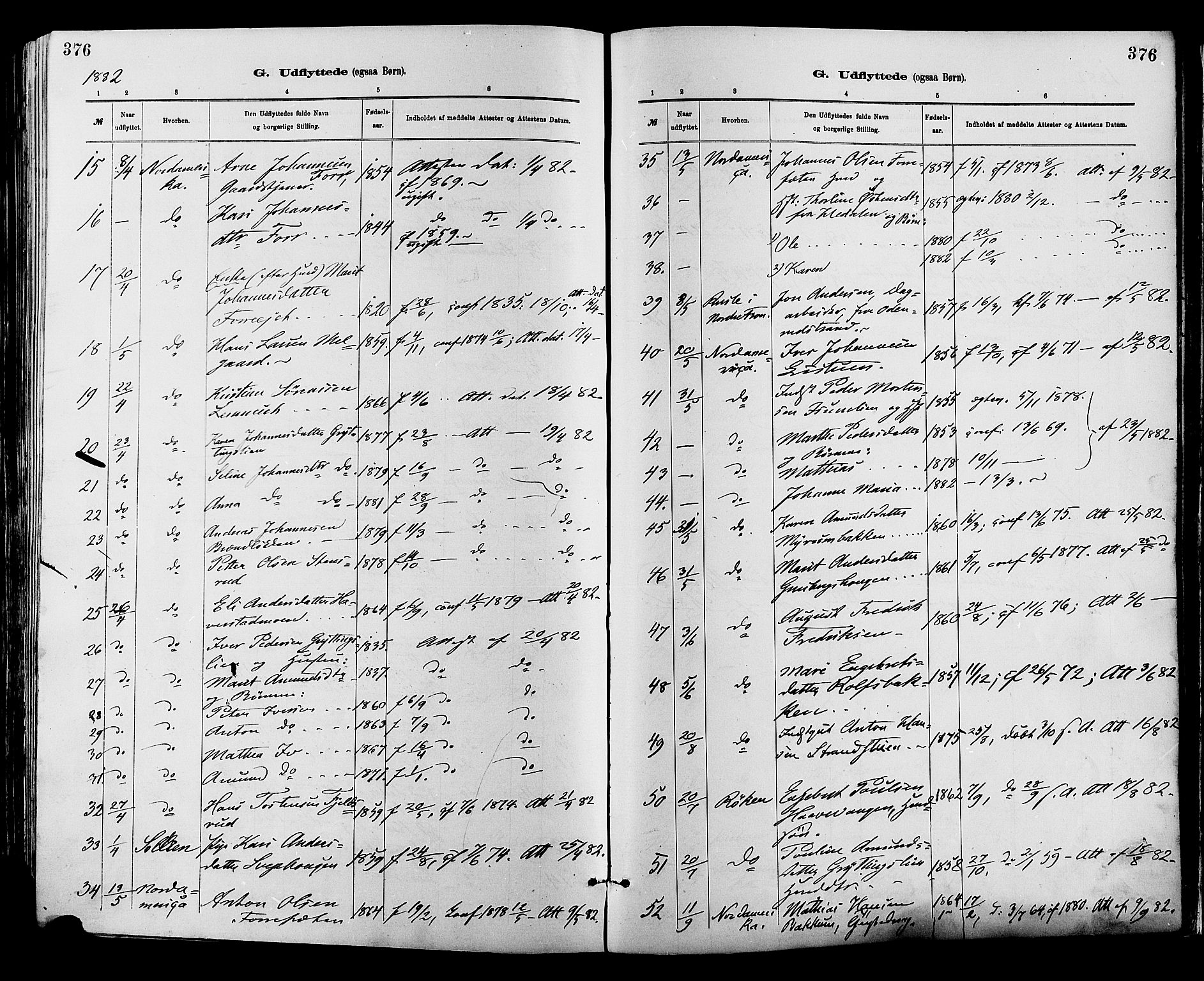 Sør-Fron prestekontor, AV/SAH-PREST-010/H/Ha/Haa/L0003: Parish register (official) no. 3, 1881-1897, p. 376