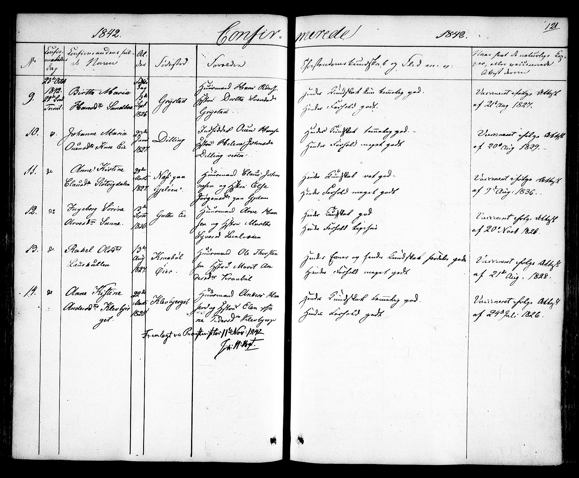 Rygge prestekontor Kirkebøker, SAO/A-10084b/F/Fa/L0004: Parish register (official) no. 4, 1836-1851, p. 121