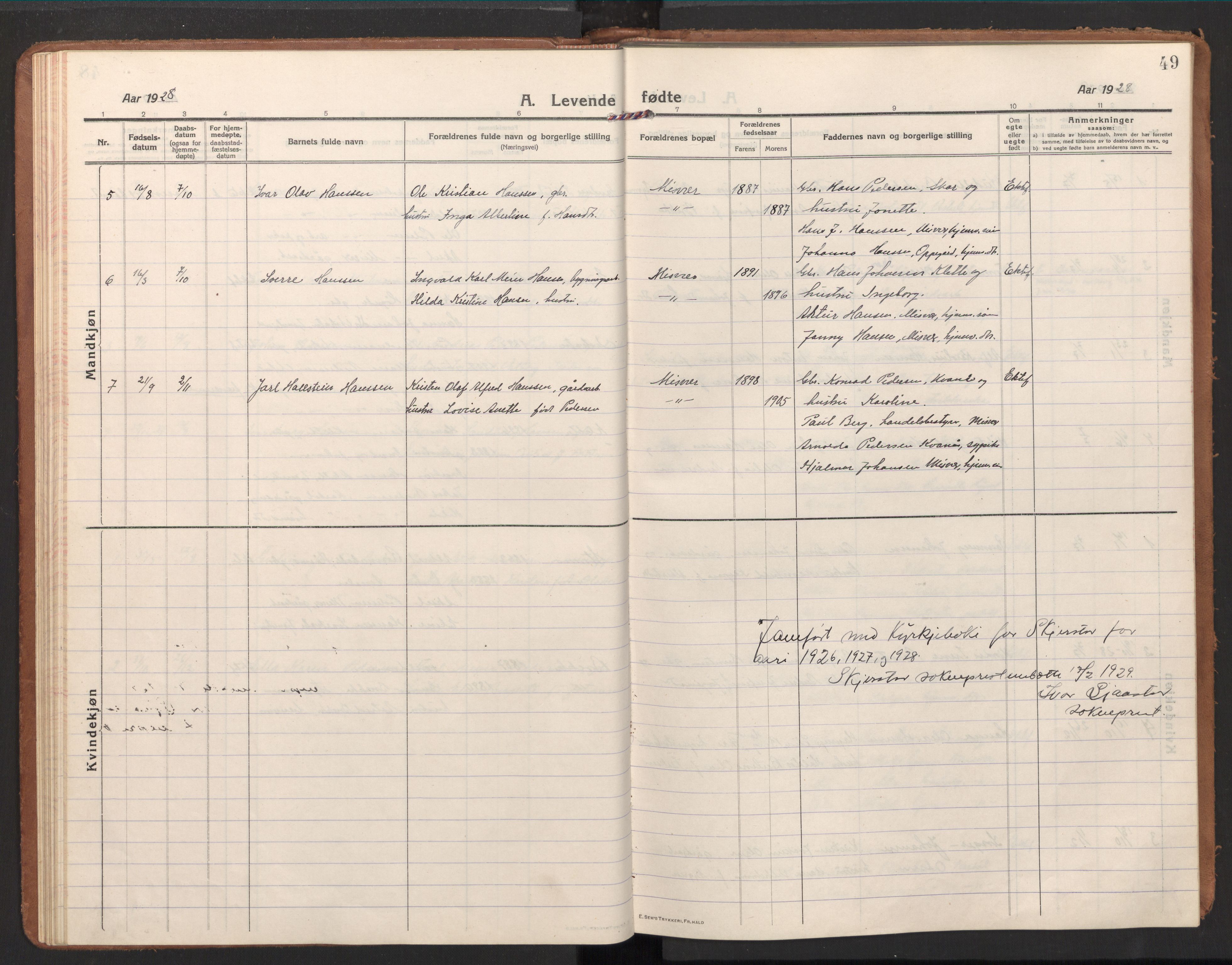 Ministerialprotokoller, klokkerbøker og fødselsregistre - Nordland, AV/SAT-A-1459/848/L0688: Parish register (official) no. 848A01, 1913-1935, p. 49