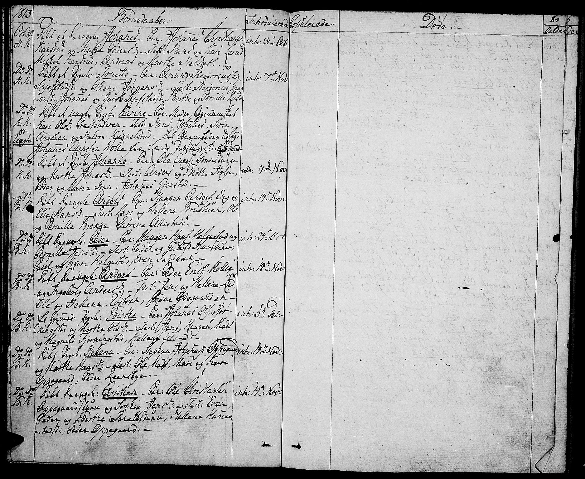 Toten prestekontor, SAH/PREST-102/H/Ha/Haa/L0008: Parish register (official) no. 8, 1809-1814, p. 84